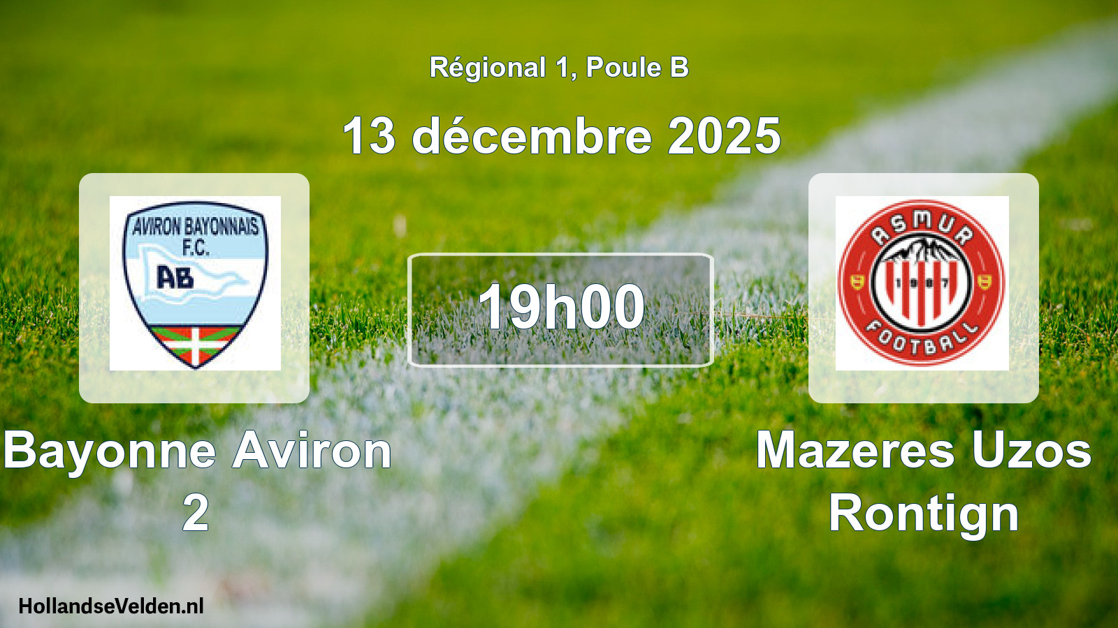 Geplande wedstrijd: Bayonne Aviron 2 - Mazeres Uzos Rontign (13 december 2025)