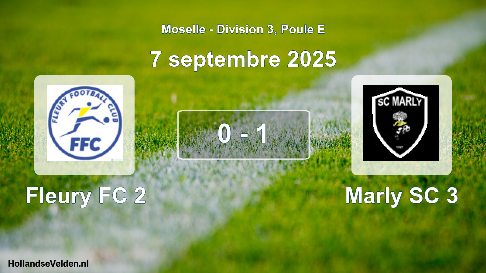 Match joué: Fleury FC 2 - Marly SC 3 0 - 1 (7 septembre 2025)