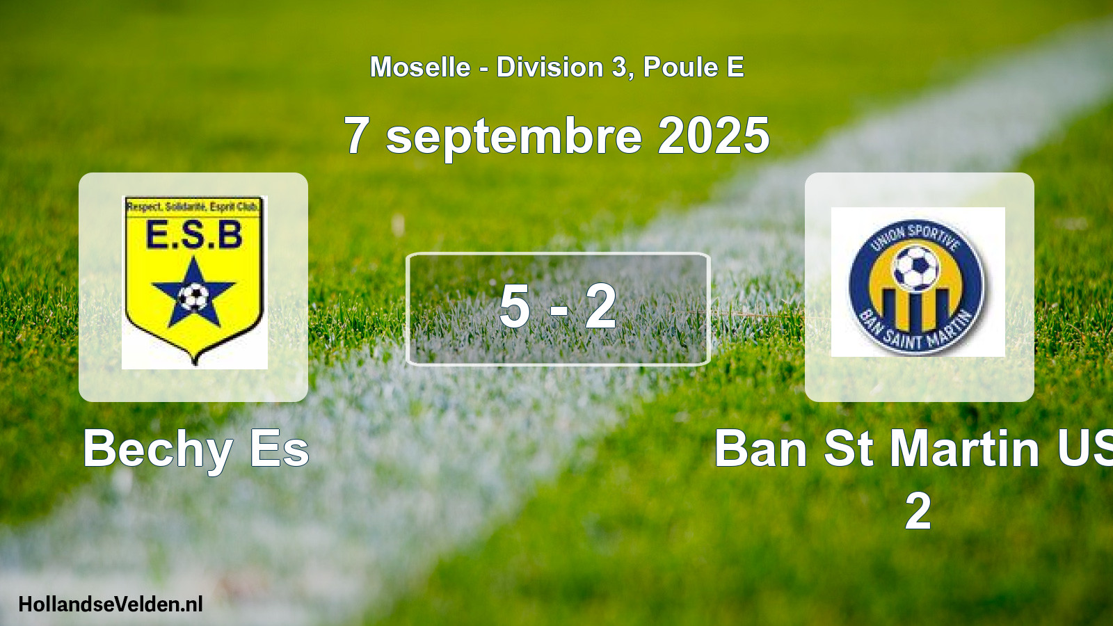 Match joué: Bechy Es - Ban St Martin US 2 5 - 2 (7 septembre 2025)