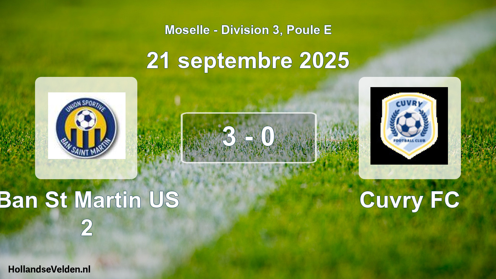 Match joué: Ban St Martin US 2 - Cuvry FC 3 - 0 (21 septembre 2025)