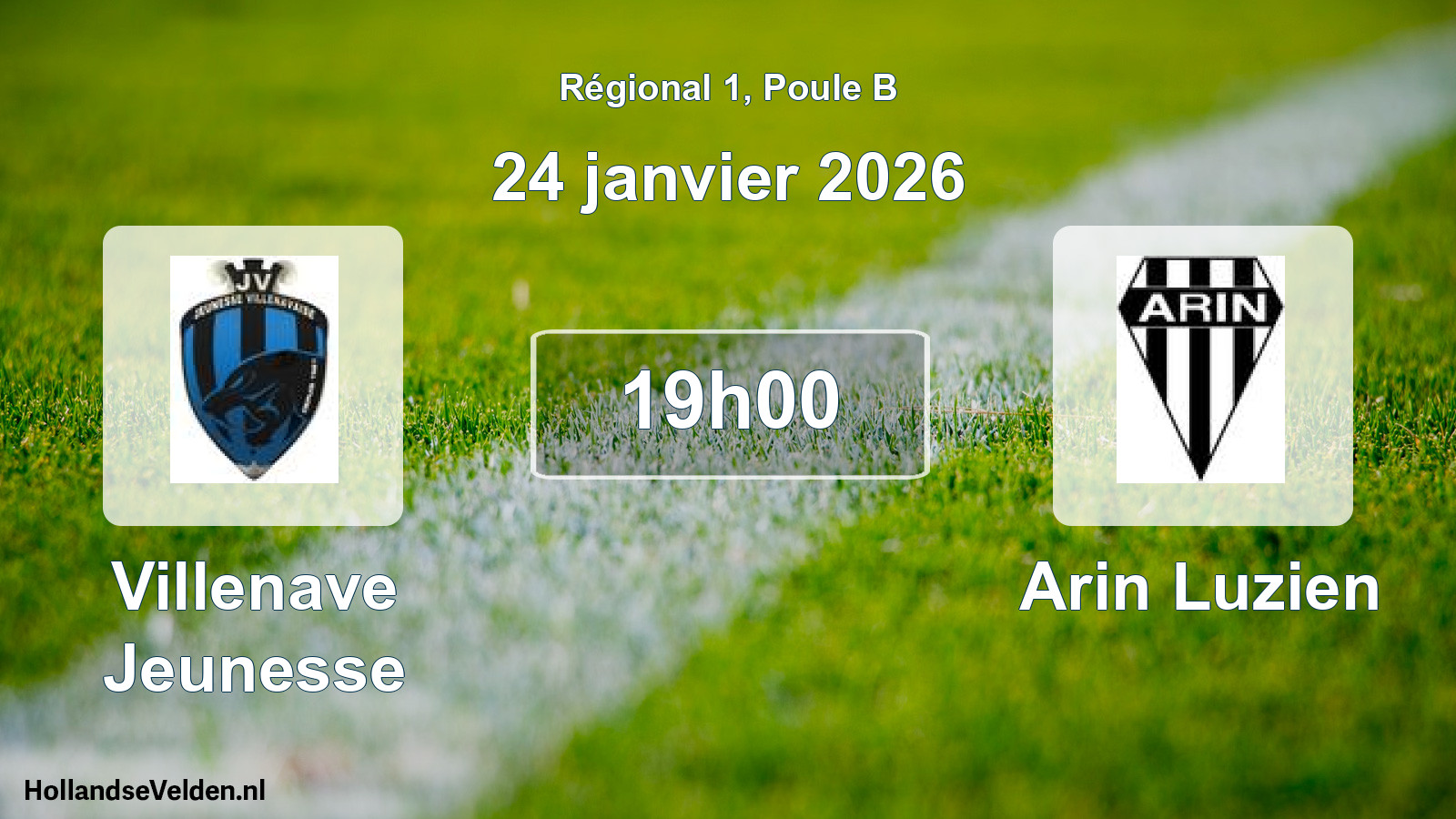 Geplande wedstrijd: Villenave Jeunesse - Arin Luzien (24 janvier 2026)