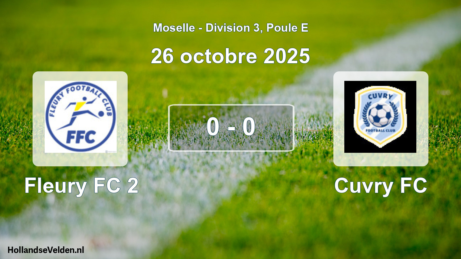 Match joué: Fleury FC 2 - Cuvry FC 0 - 0 (26 octobre 2025)