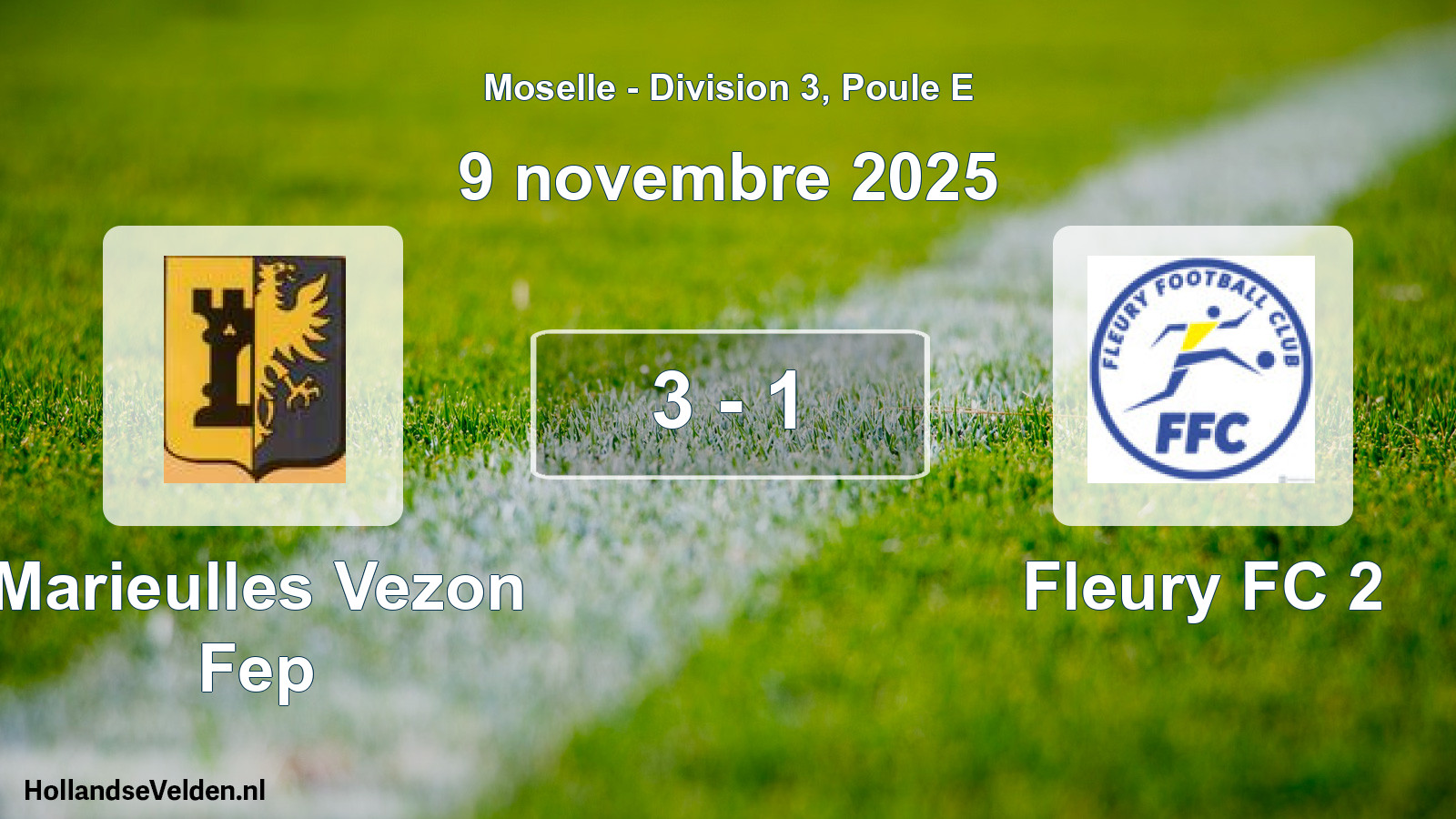 Match joué: Marieulles Vezon Fep - Fleury FC 2 3 - 1 (9 novembre 2025)