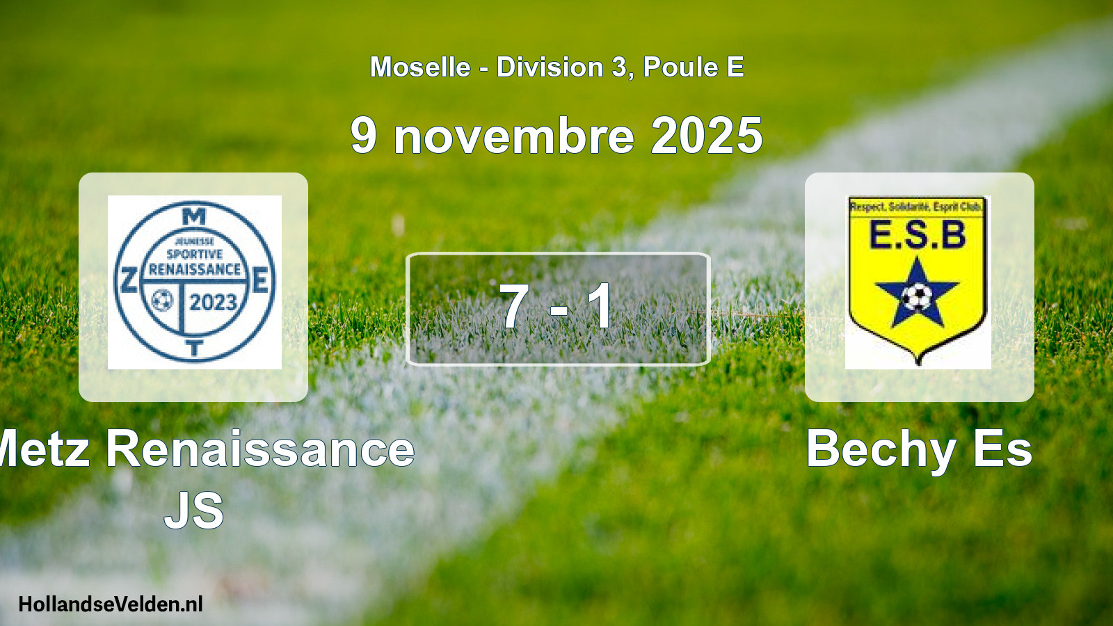 Match joué: Metz Renaissance JS - Bechy Es 7 - 1 (9 novembre 2025)