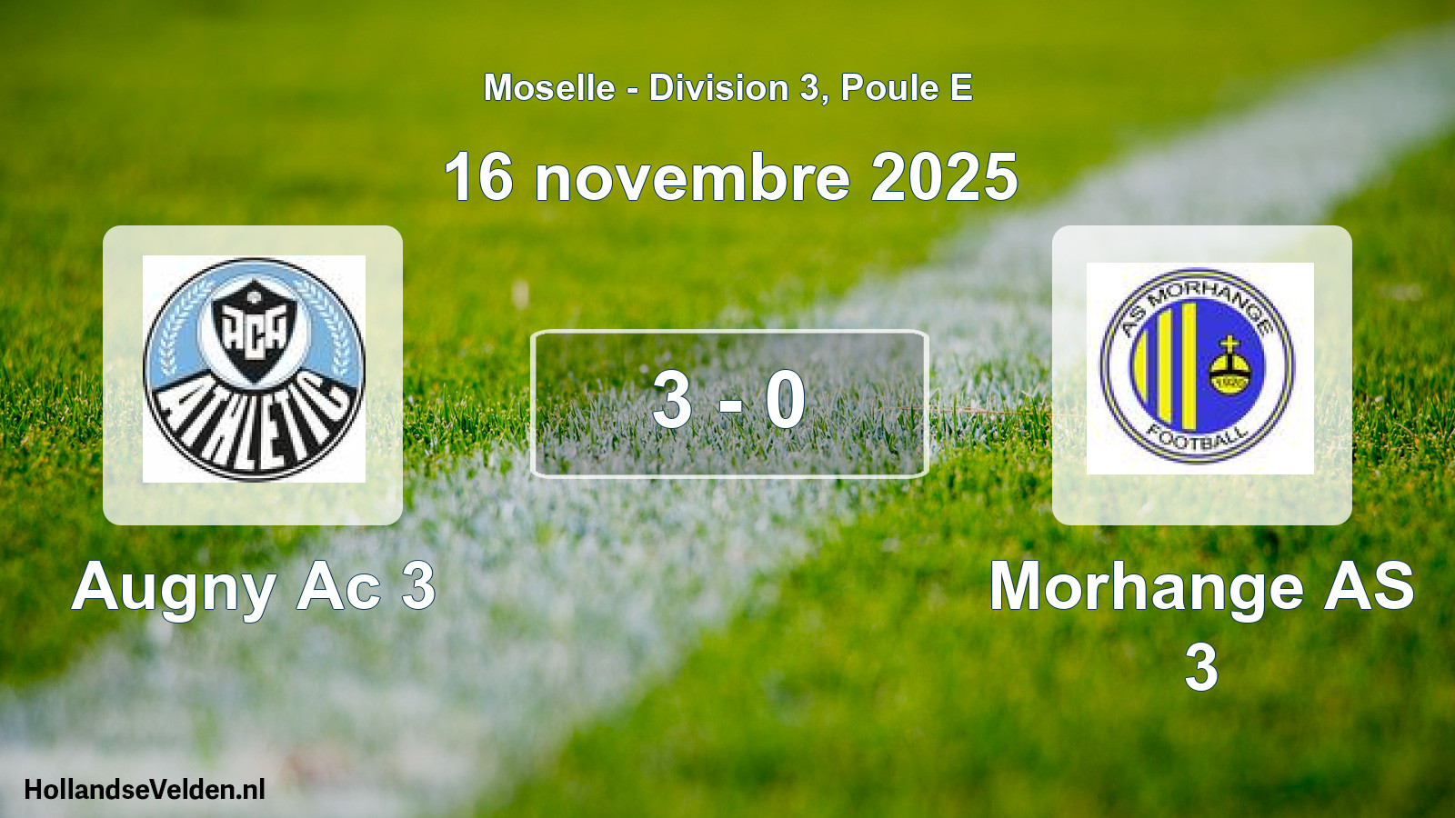 Match joué: Augny Ac 3 - Morhange AS 3 3 - 0 (16 novembre 2025)