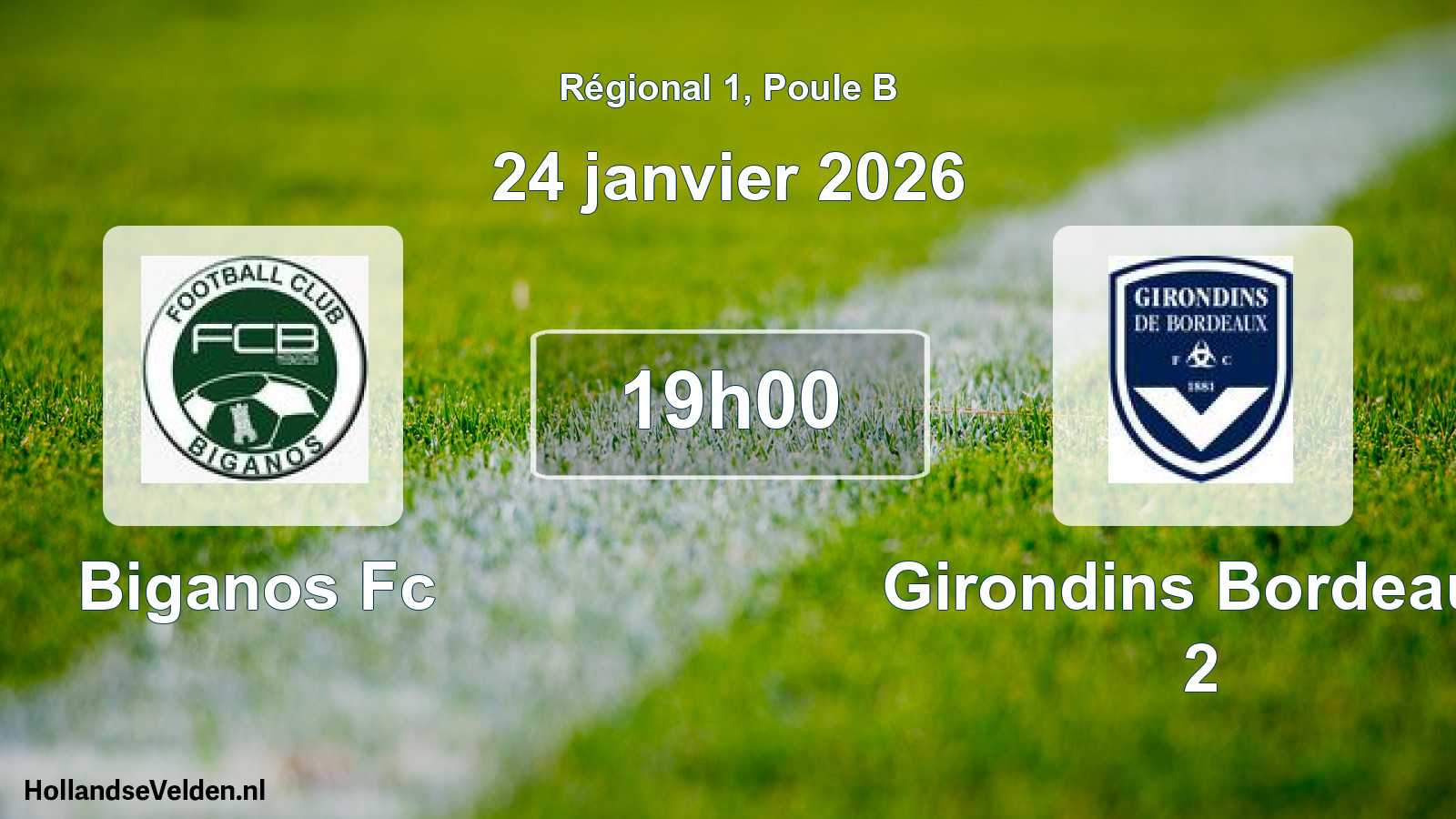 Scheduled Match: Biganos Fc - Girondins Bordeaux 2 (24 January 2026)