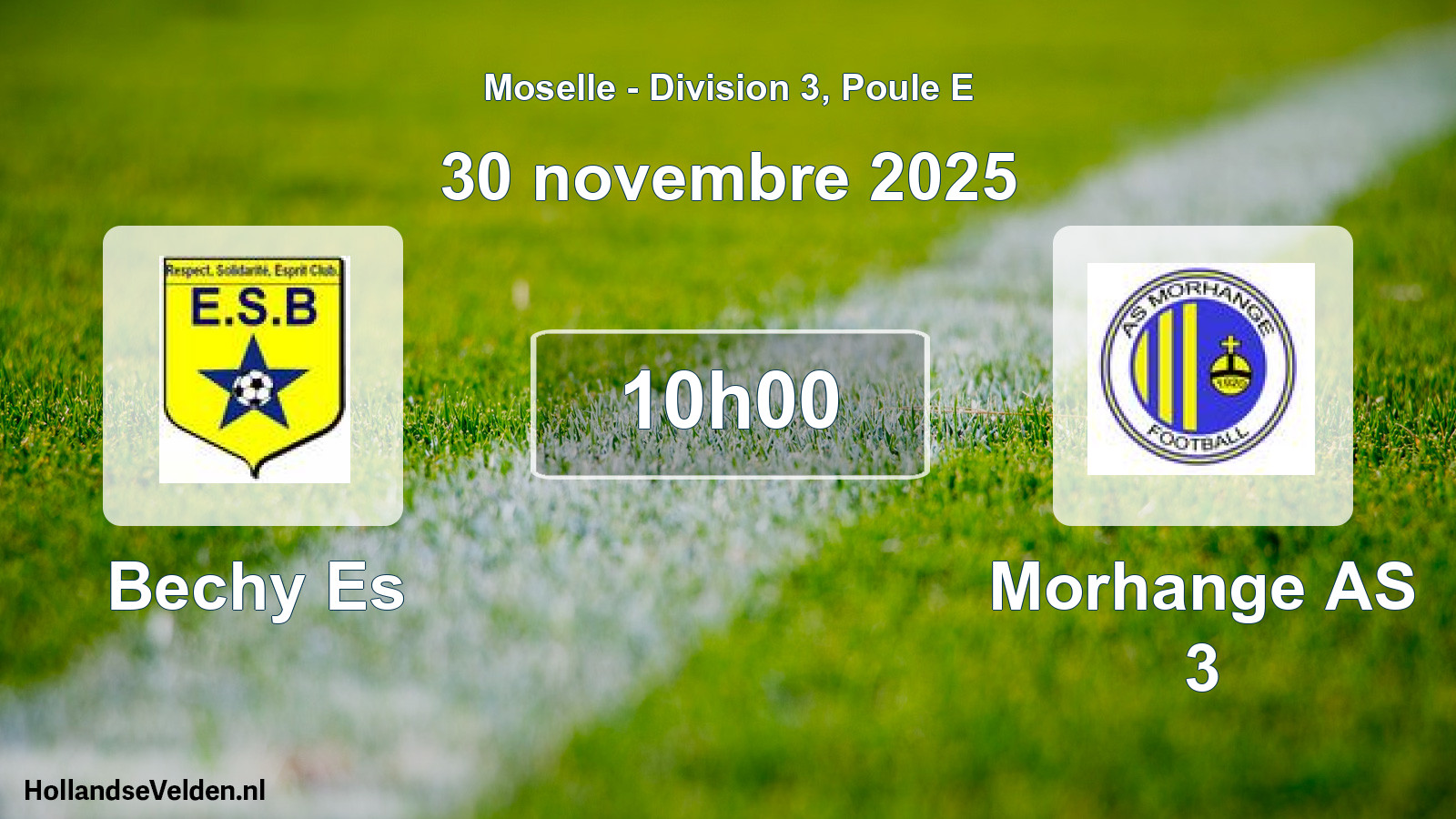 Match programmé: Bechy Es - Morhange AS 3 (30 novembre 2025)