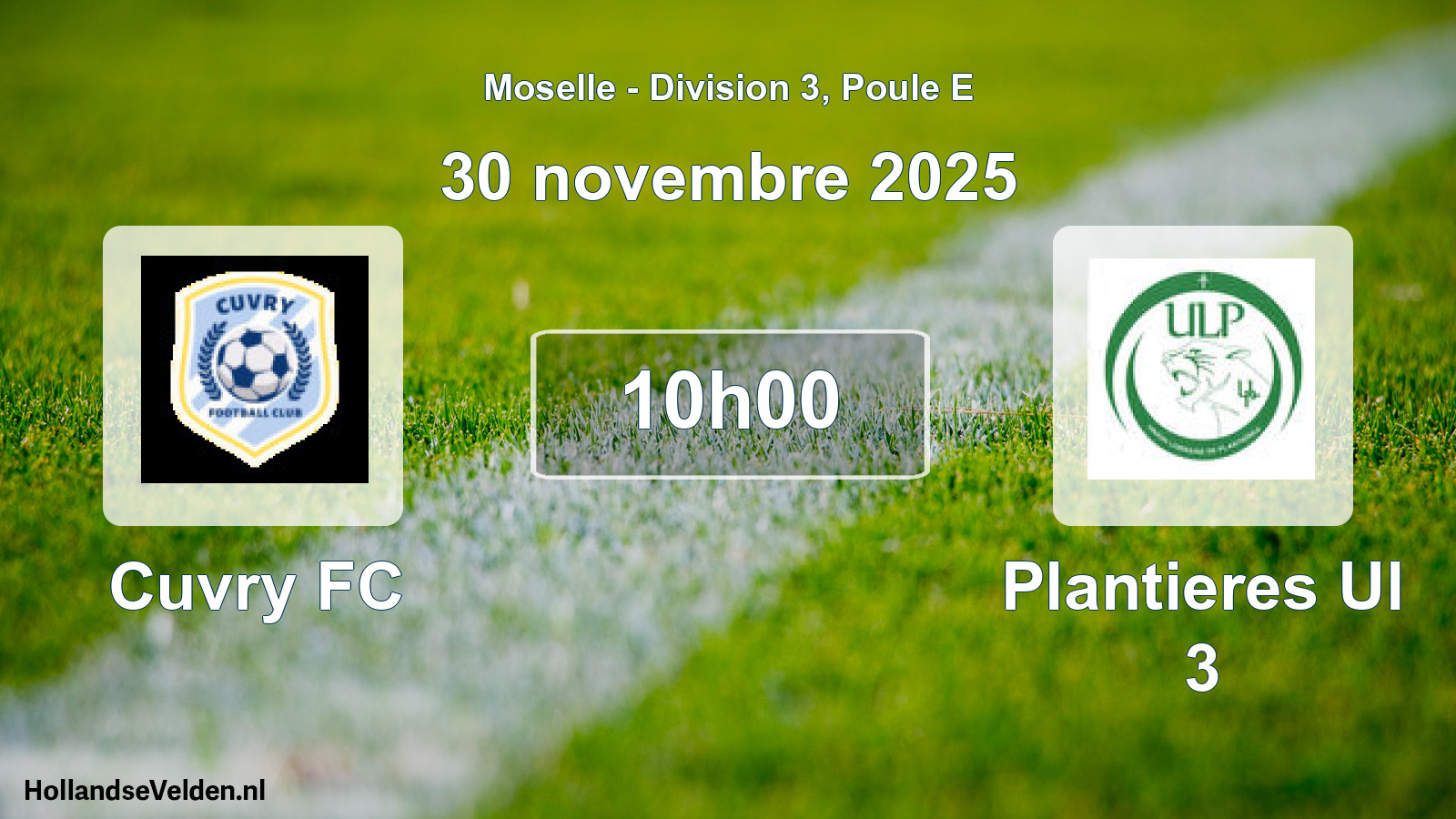Geplande wedstrijd: Cuvry FC - Plantieres Ul 3 (30 november 2025)