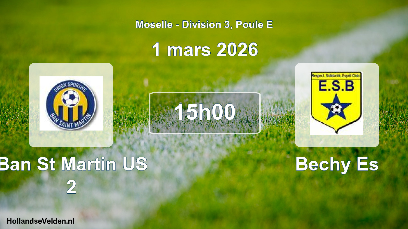Match programmé: Ban St Martin US 2 - Bechy Es (1 mars 2026)