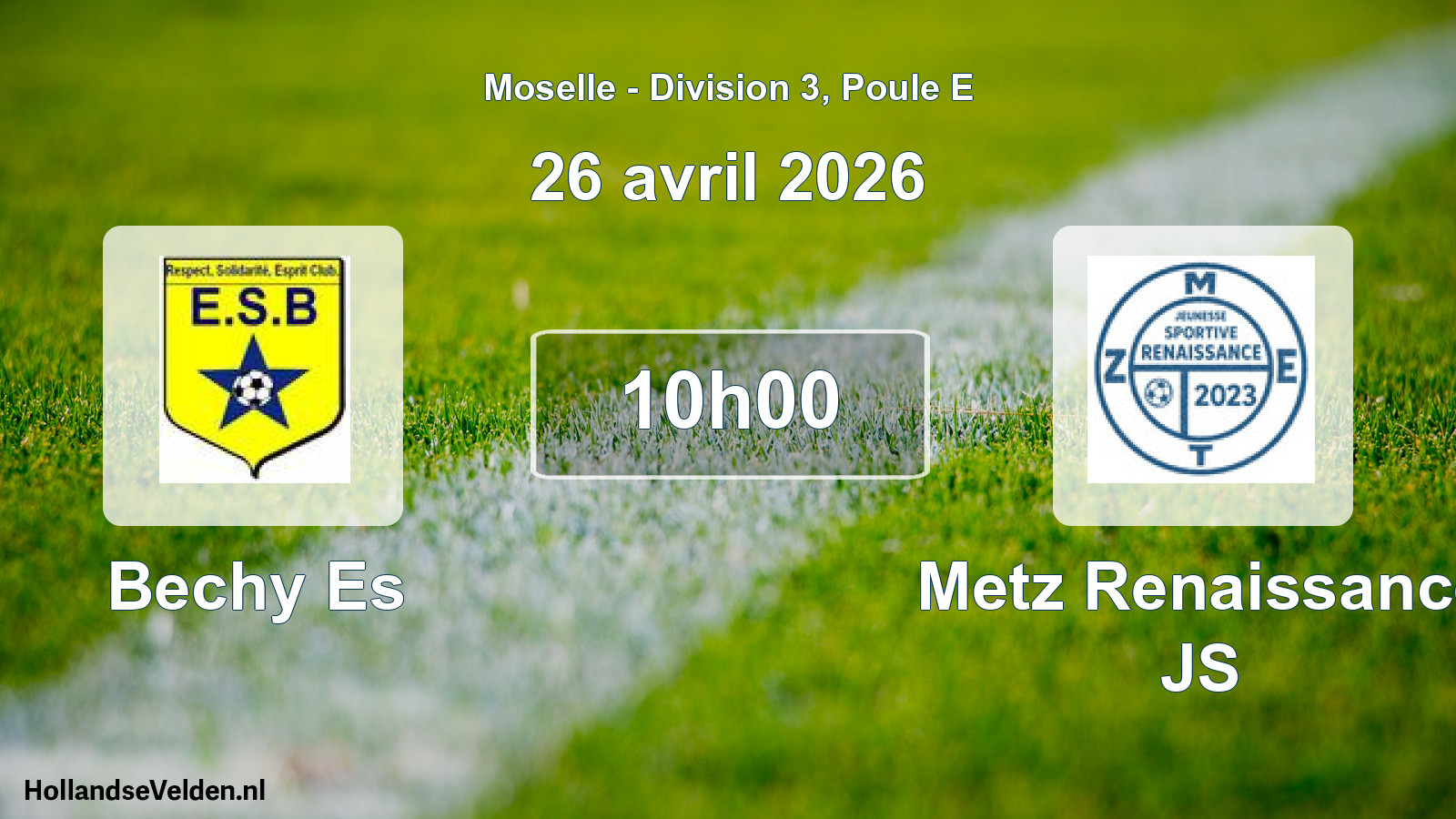 Match programmé: Bechy Es - Metz Renaissance JS (26 avril 2026)
