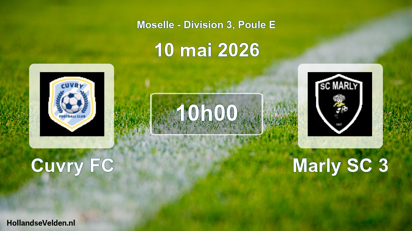 Match programmé: Cuvry FC - Marly SC 3 (10 mai 2026)