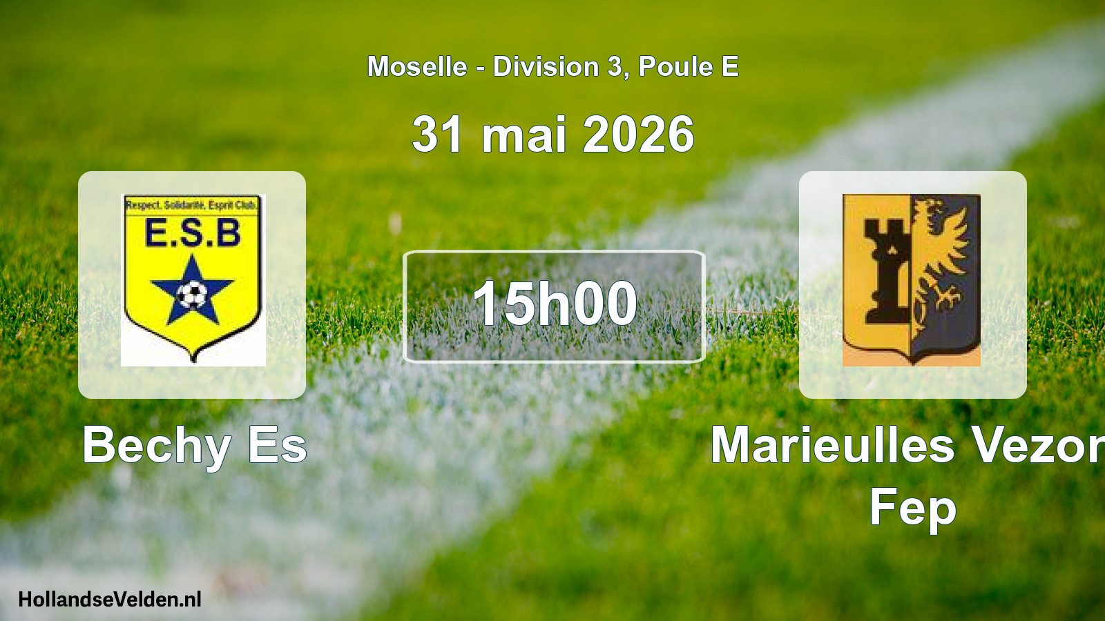 Scheduled Match: Bechy Es - Marieulles Vezon Fep (31 May 2026)
