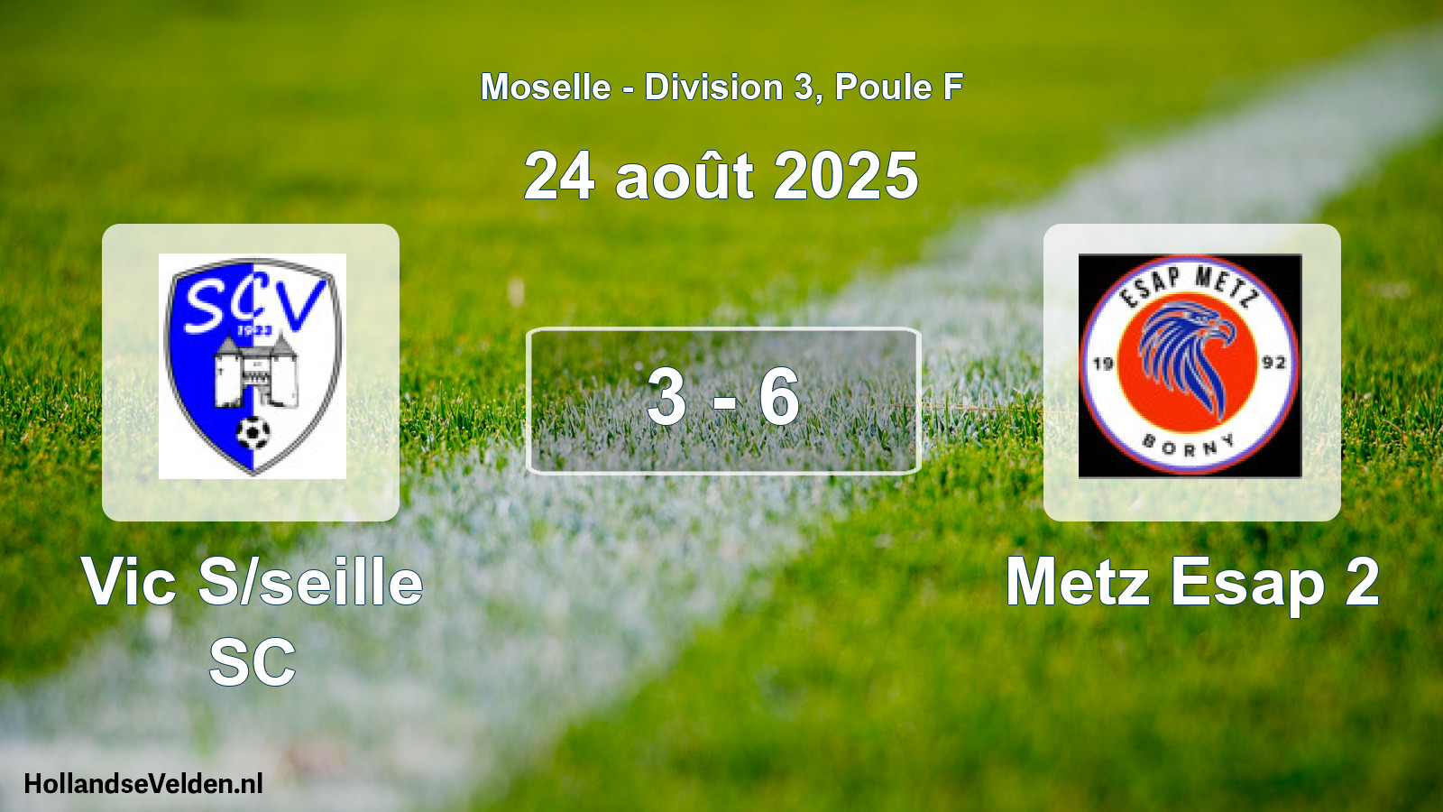 Match joué: Vic S/seille SC - Metz Esap 2 3 - 6 (24 août 2025)