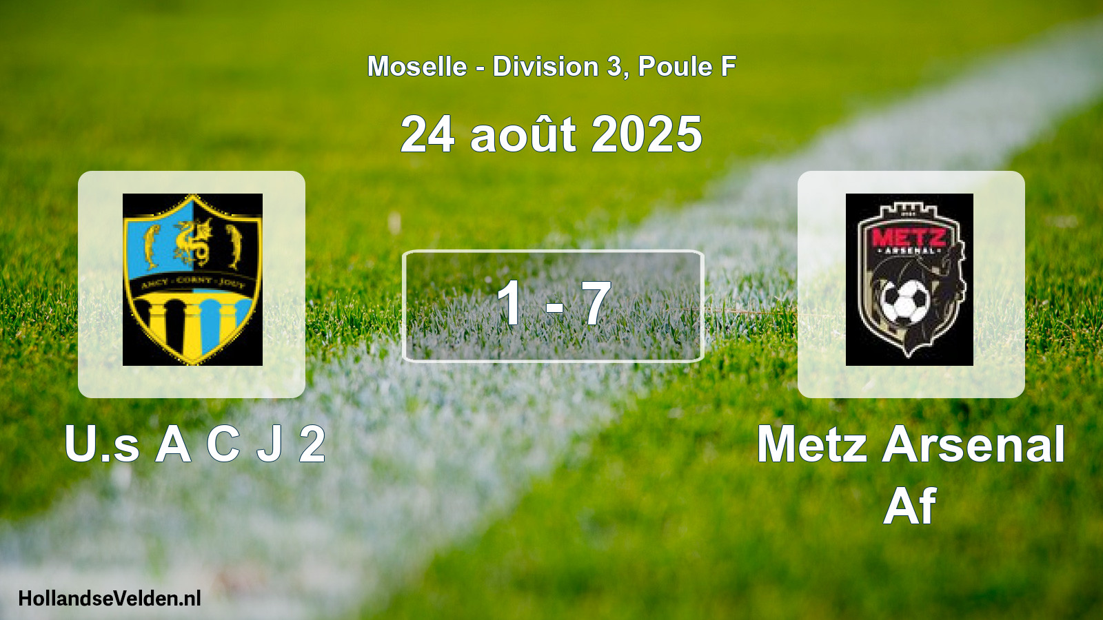 Match joué: U.s A C J 2 - Metz Arsenal Af 1 - 7 (24 août 2025)