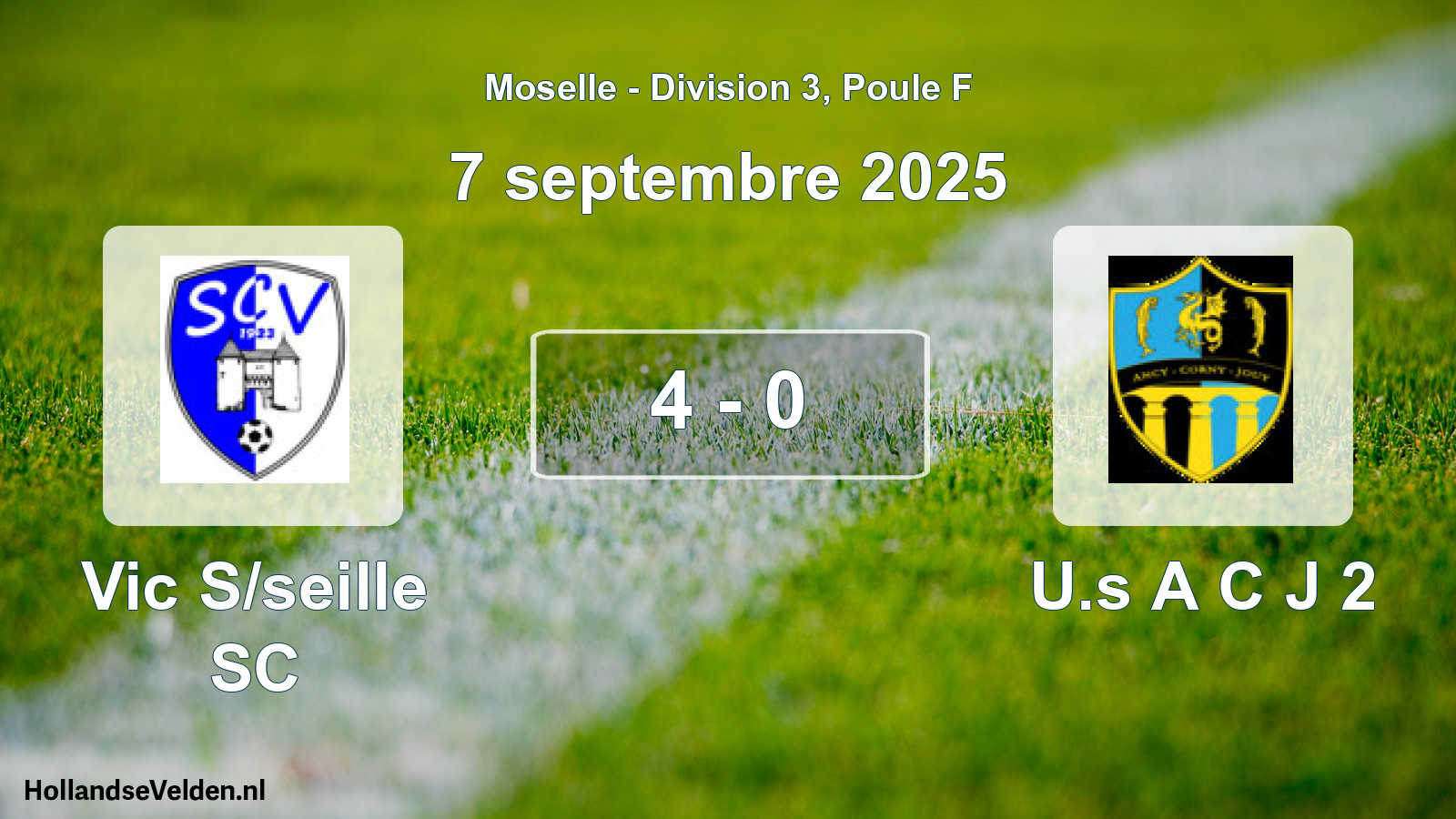 Gespeelde wedstrijd: Vic S/seille SC - U.s A C J 2 4 - 0 (7 september 2025)