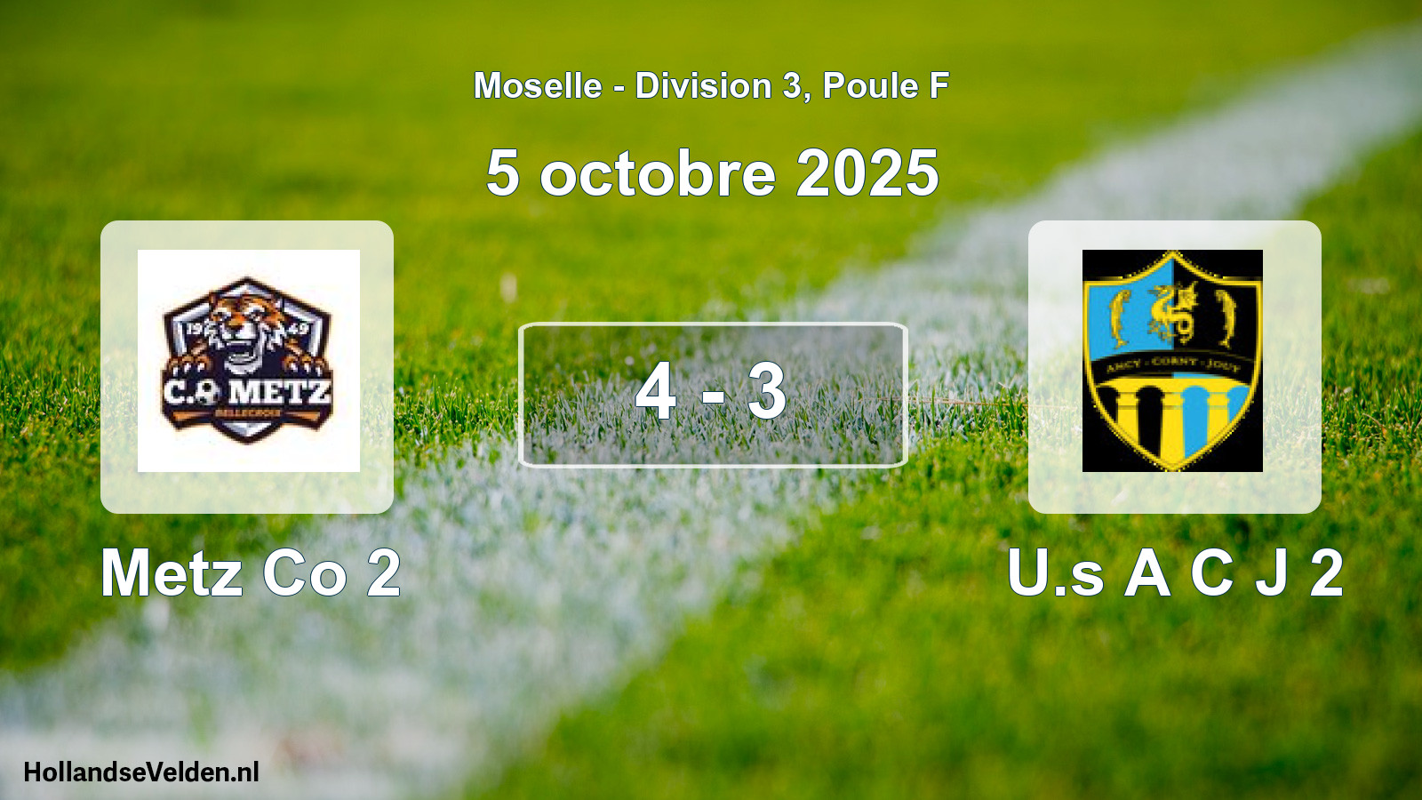 Match joué: Metz Co 2 - U.s A C J 2 4 - 3 (5 octobre 2025)