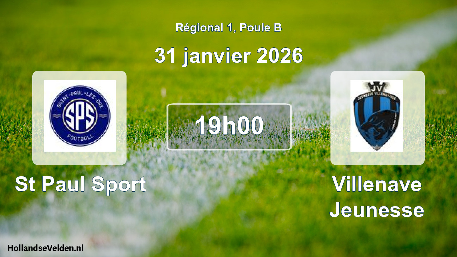 Geplande wedstrijd: St Paul Sport - Villenave Jeunesse (31 janvier 2026)