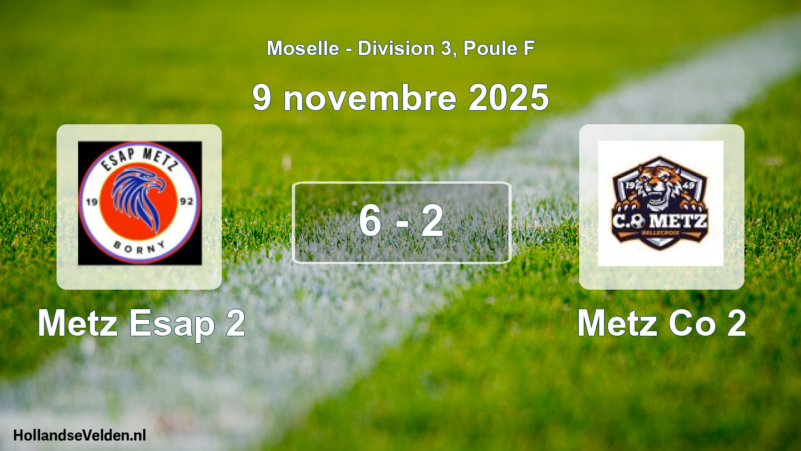 Match joué: Metz Esap 2 - Metz Co 2 6 - 2 (9 novembre 2025)