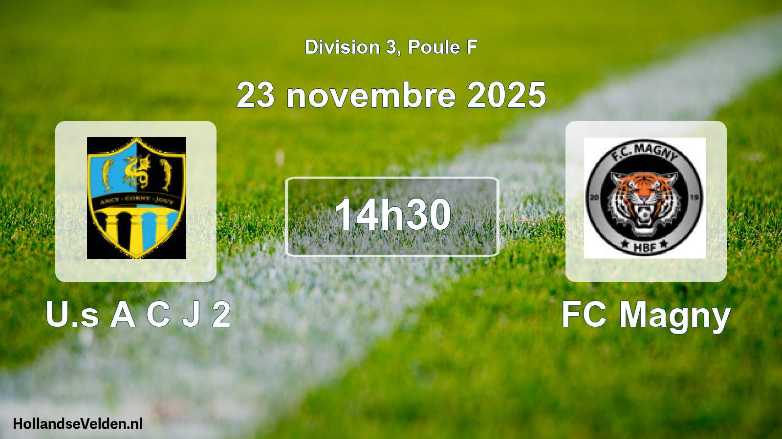 Match programmé: U.s A C J 2 - FC Magny (23 novembre 2025)