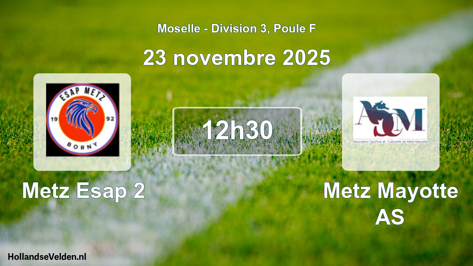 Match programmé: Metz Esap 2 - Metz Mayotte AS (23 novembre 2025)