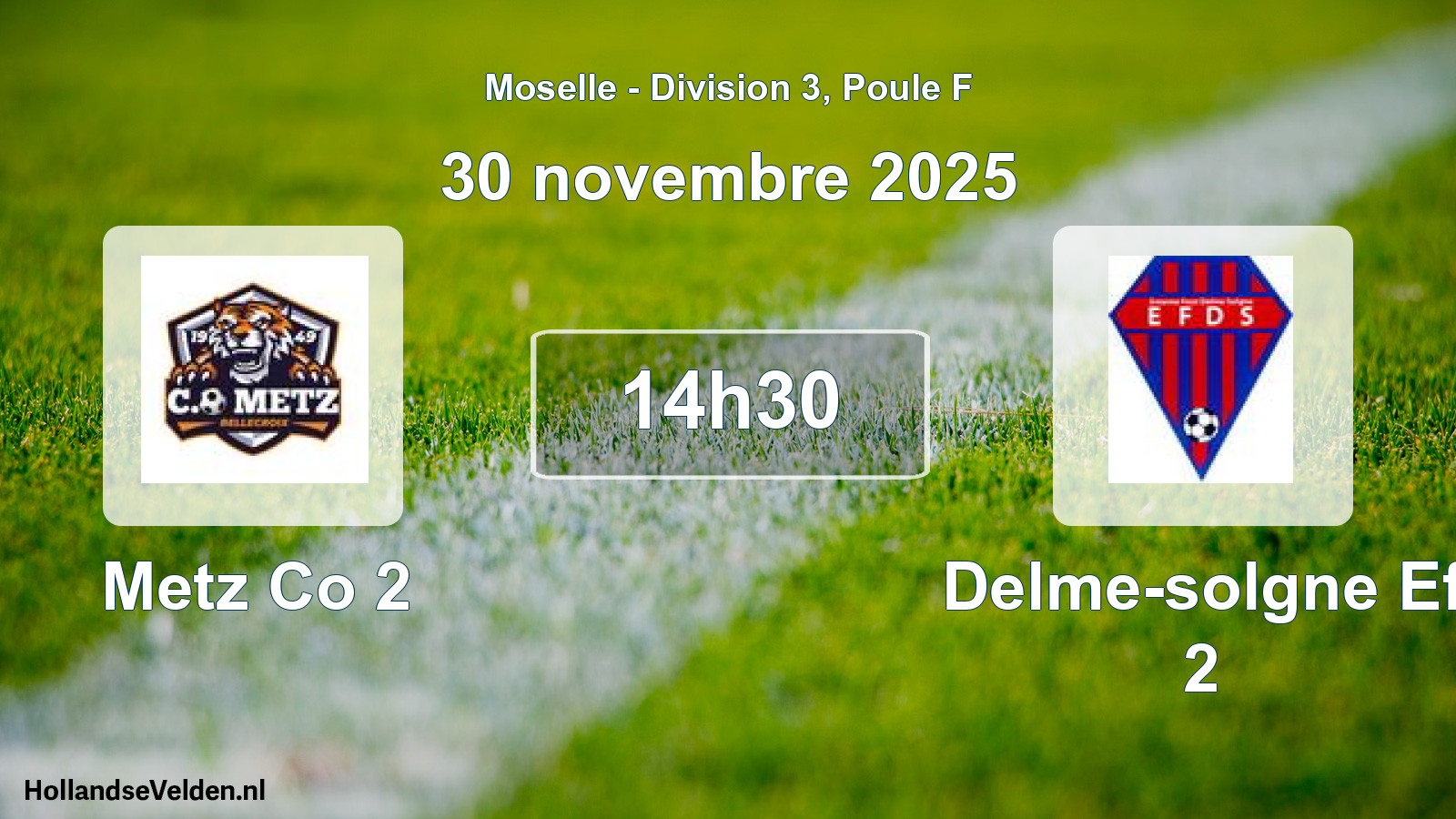 Match programmé: Metz Co 2 - Delme-solgne Ef 2 (30 novembre 2025)