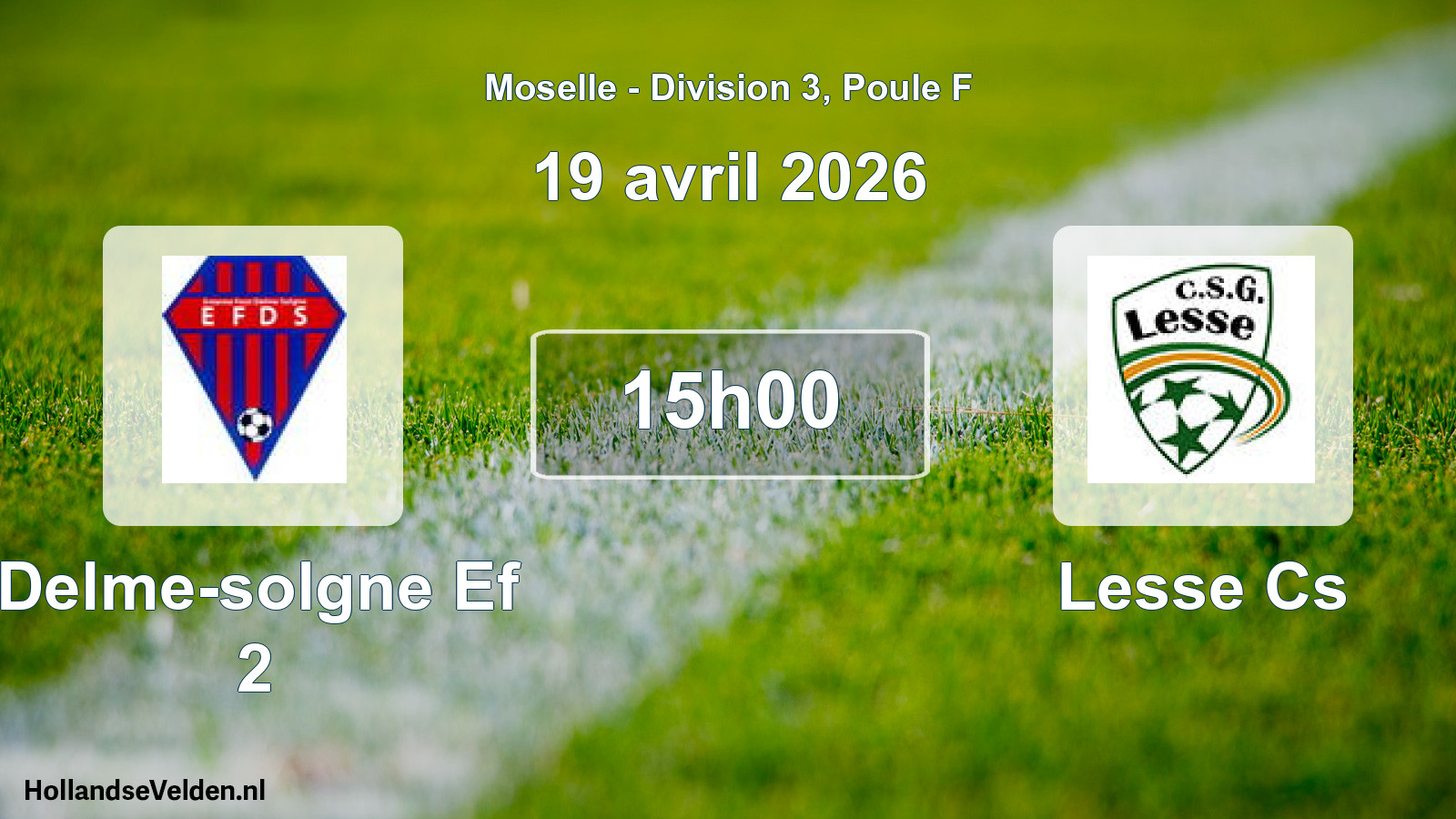Geplande wedstrijd: Delme-solgne Ef 2 - Lesse Cs (19 april 2026)