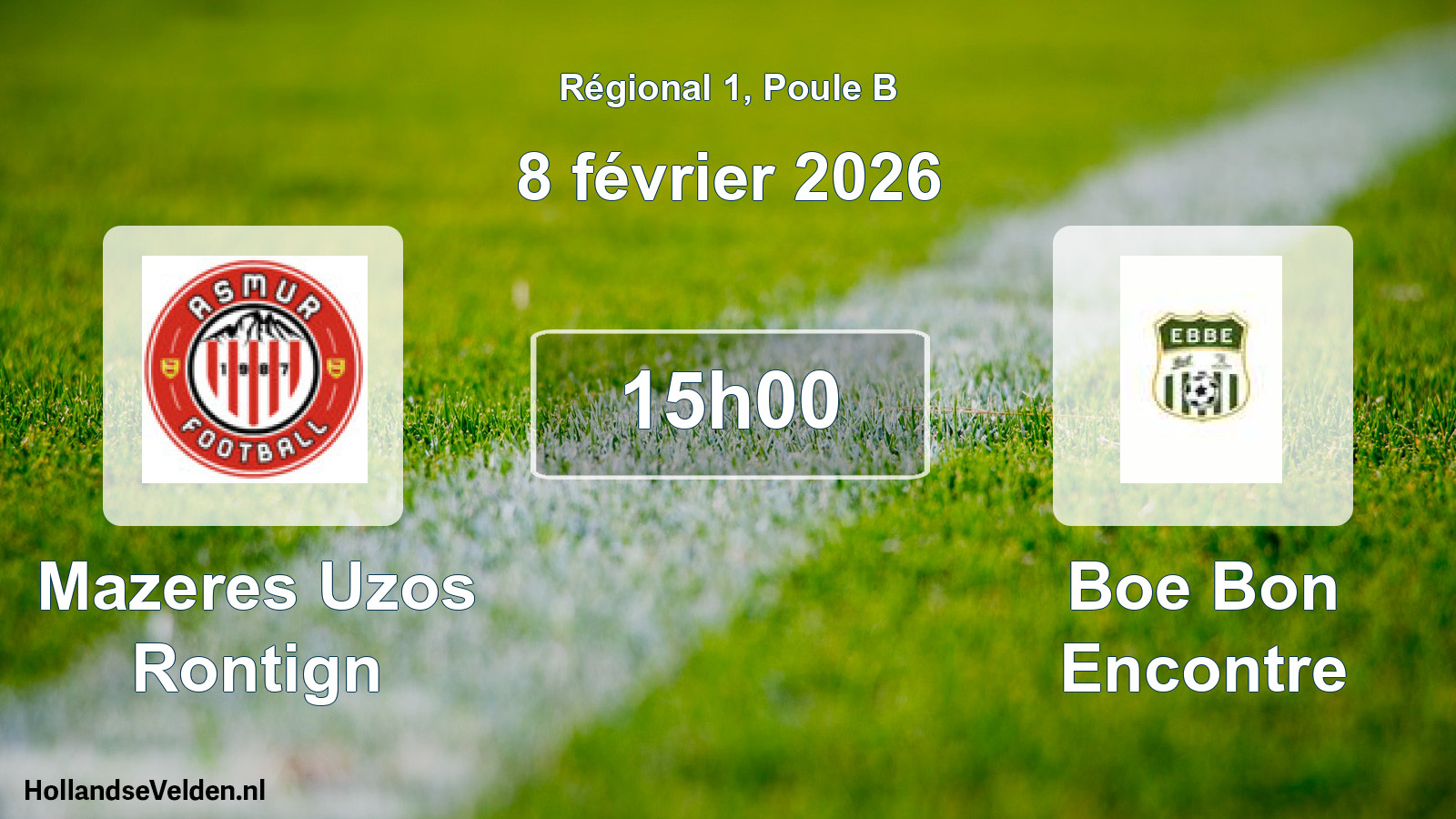 Geplande wedstrijd: Mazeres Uzos Rontign - Boe Bon Encontre (8 février 2026)