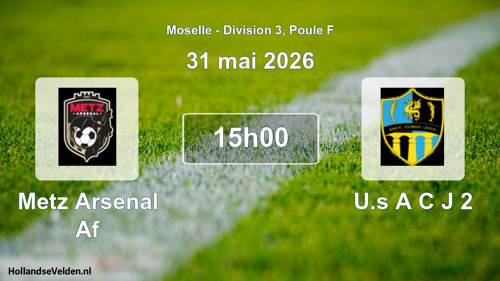 Match programmé: Metz Arsenal Af - U.s A C J 2 (31 mai 2026)
