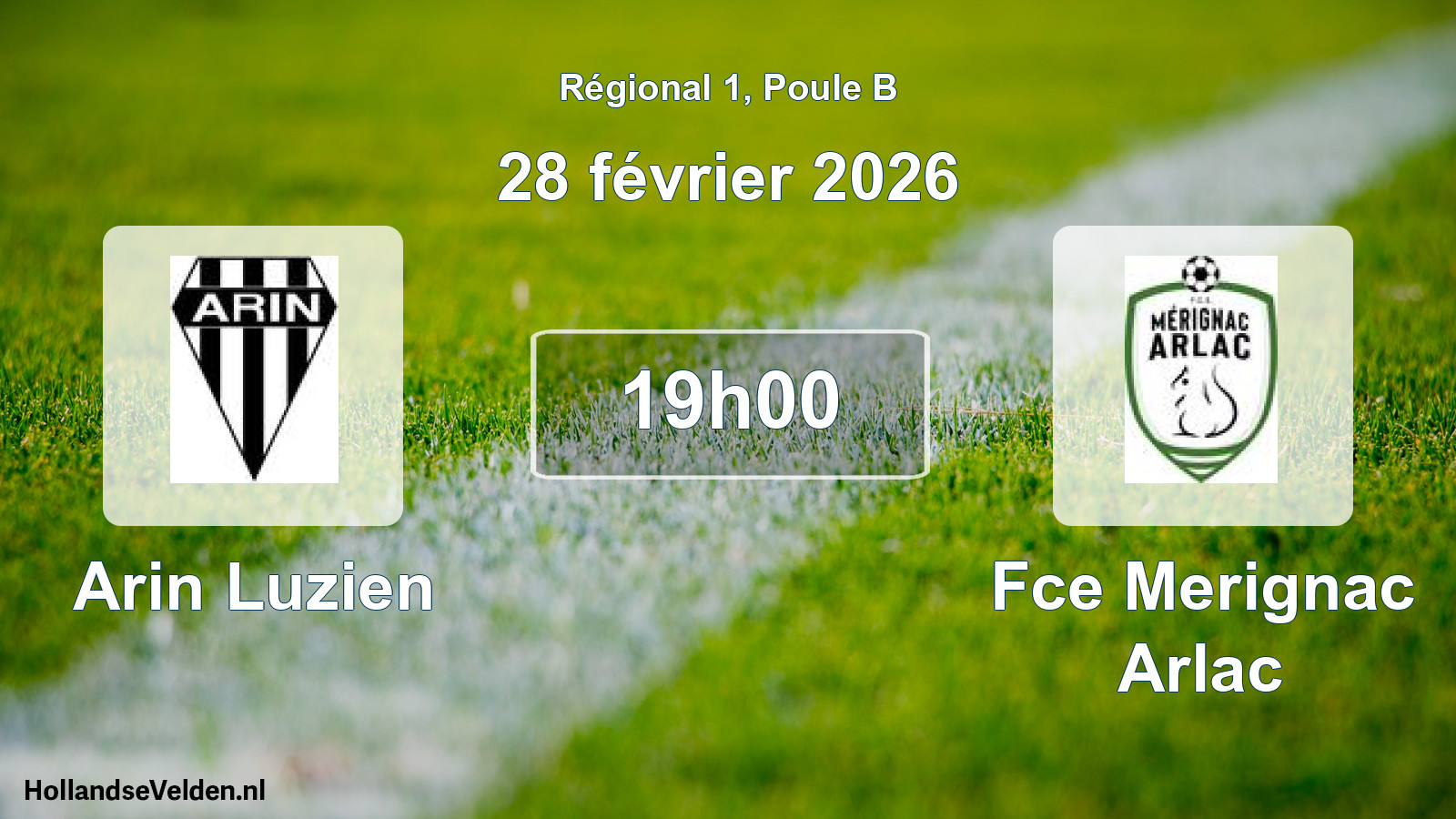 Geplande wedstrijd: Arin Luzien - Fce Merignac Arlac (28 février 2026)