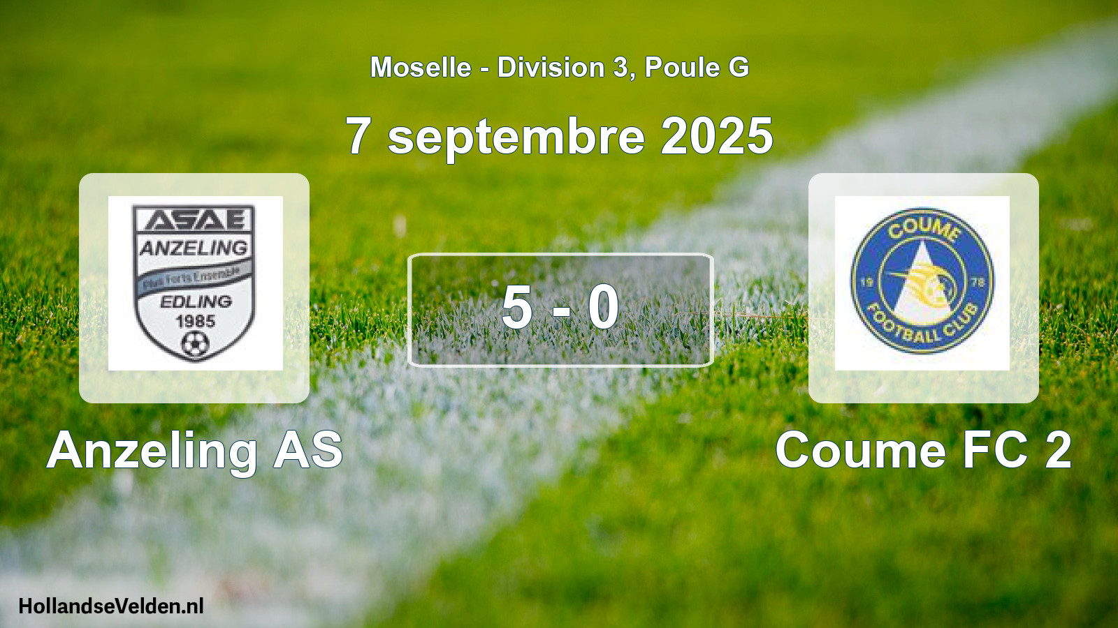 Total number of matches played: Anzeling AS - Coume FC 2 5 - 0 (7 September 2025)