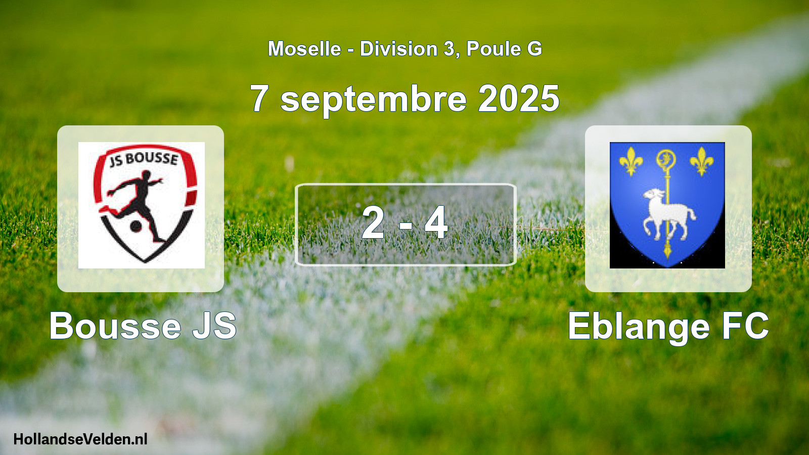 Match joué: Bousse JS - Eblange FC 2 - 4 (7 septembre 2025)