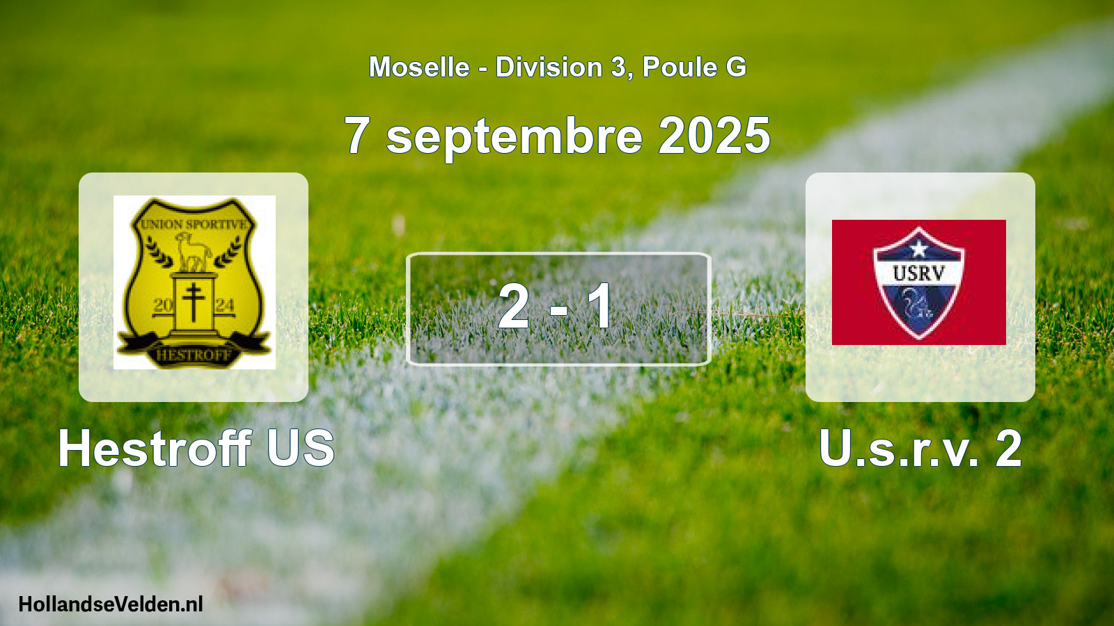Match joué: Hestroff US - U.s.r.v. 2 2 - 1 (7 septembre 2025)