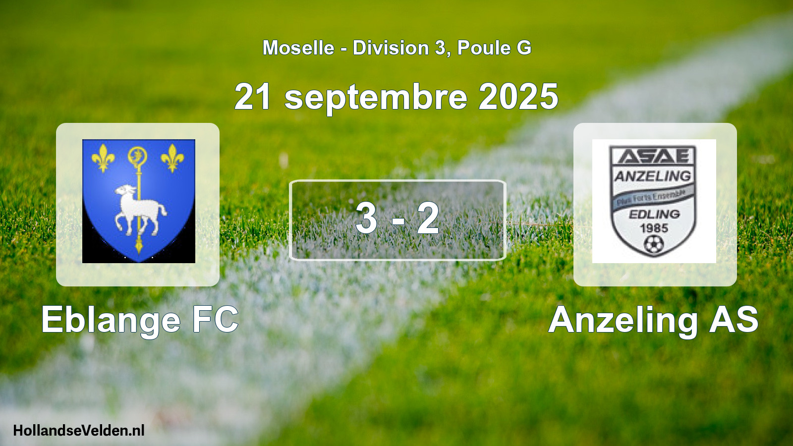 Match joué: Eblange FC - Anzeling AS 3 - 2 (21 septembre 2025)