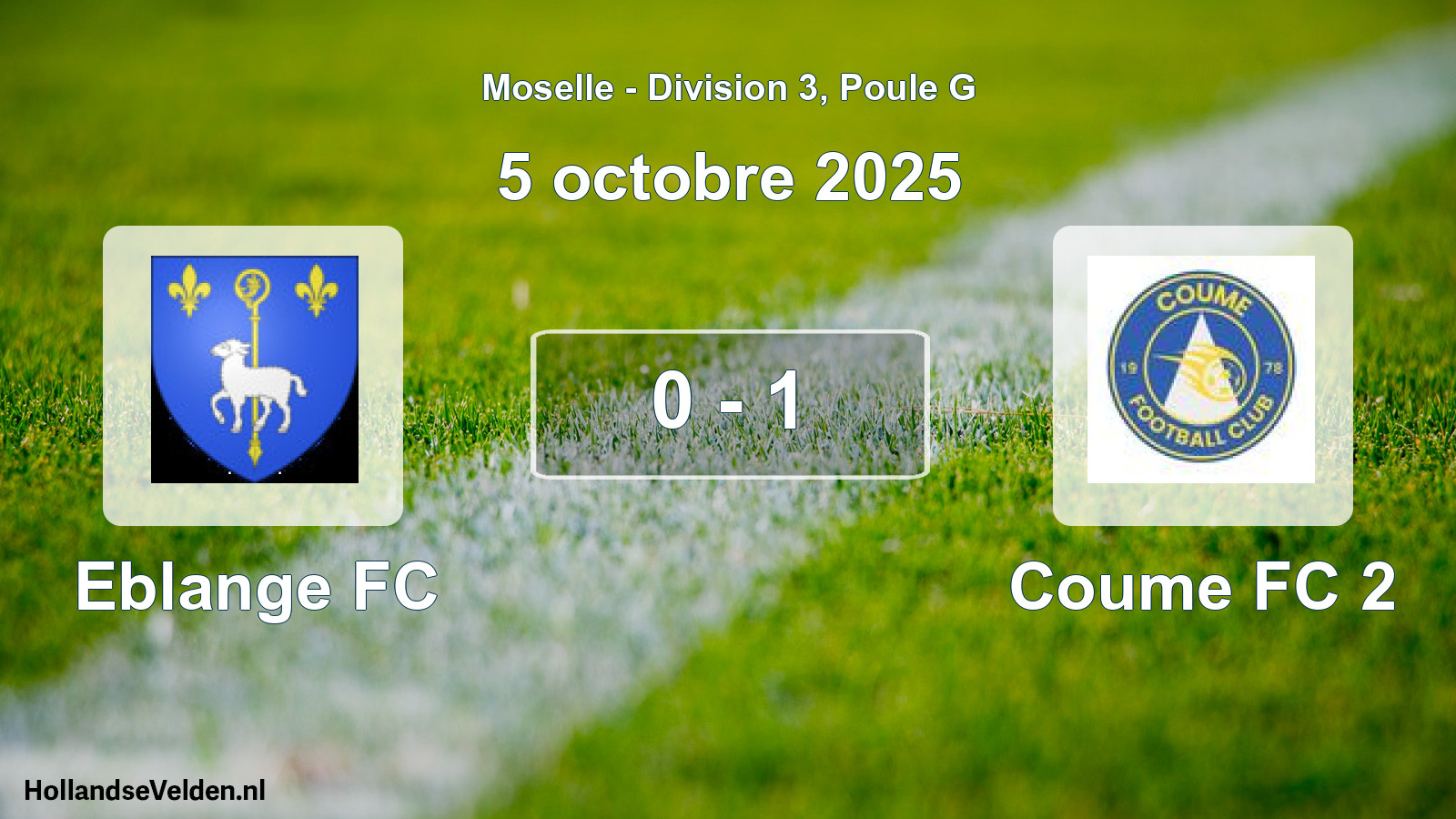 Match joué: Eblange FC - Coume FC 2 0 - 1 (5 octobre 2025)