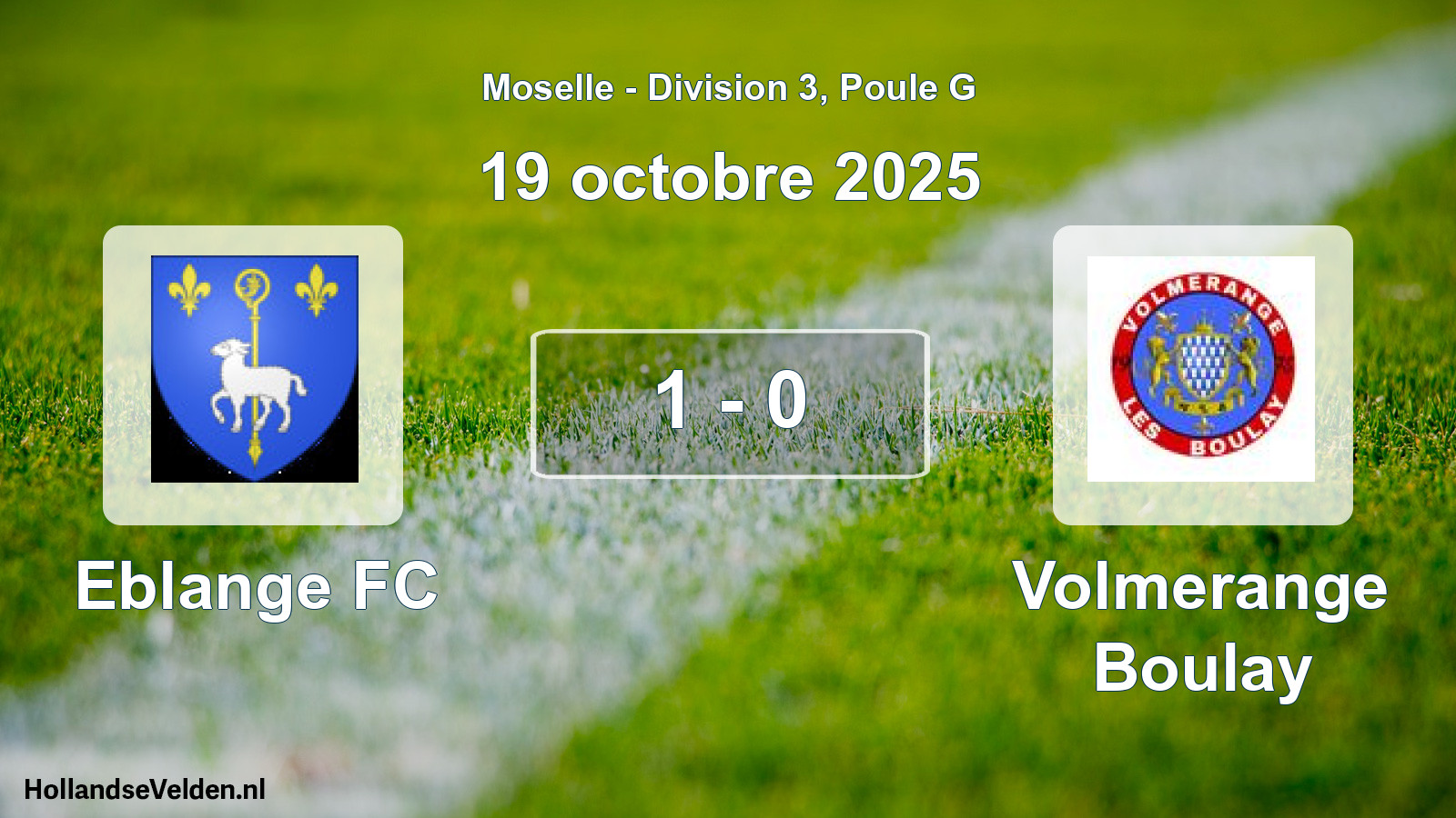 Match joué: Eblange FC - Volmerange Boulay 1 - 0 (19 octobre 2025)