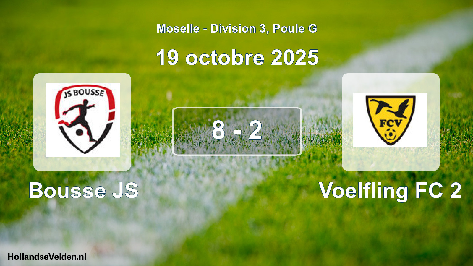 Gespeelde wedstrijd: Bousse JS - Voelfling FC 2 8 - 2 (19 oktober 2025)