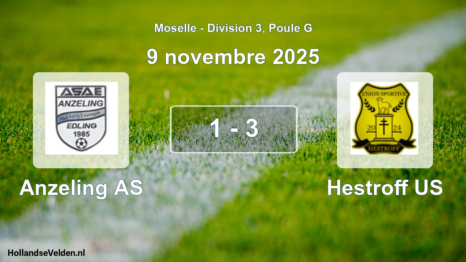 Match joué: Anzeling AS - Hestroff US 1 - 3 (9 novembre 2025)