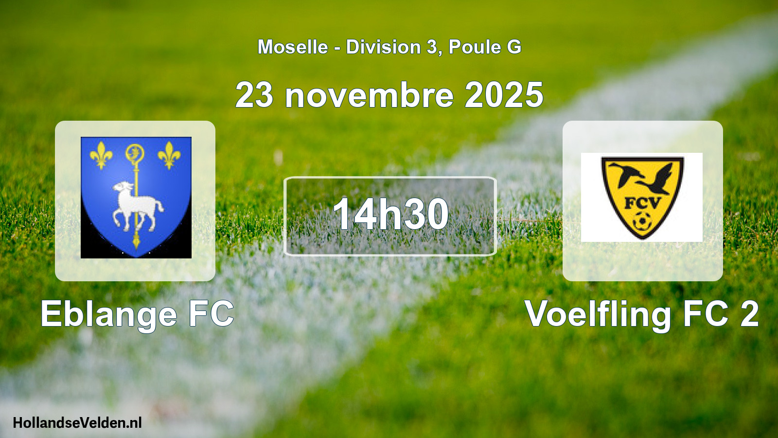 Match programmé: Eblange FC - Voelfling FC 2 (23 novembre 2025)