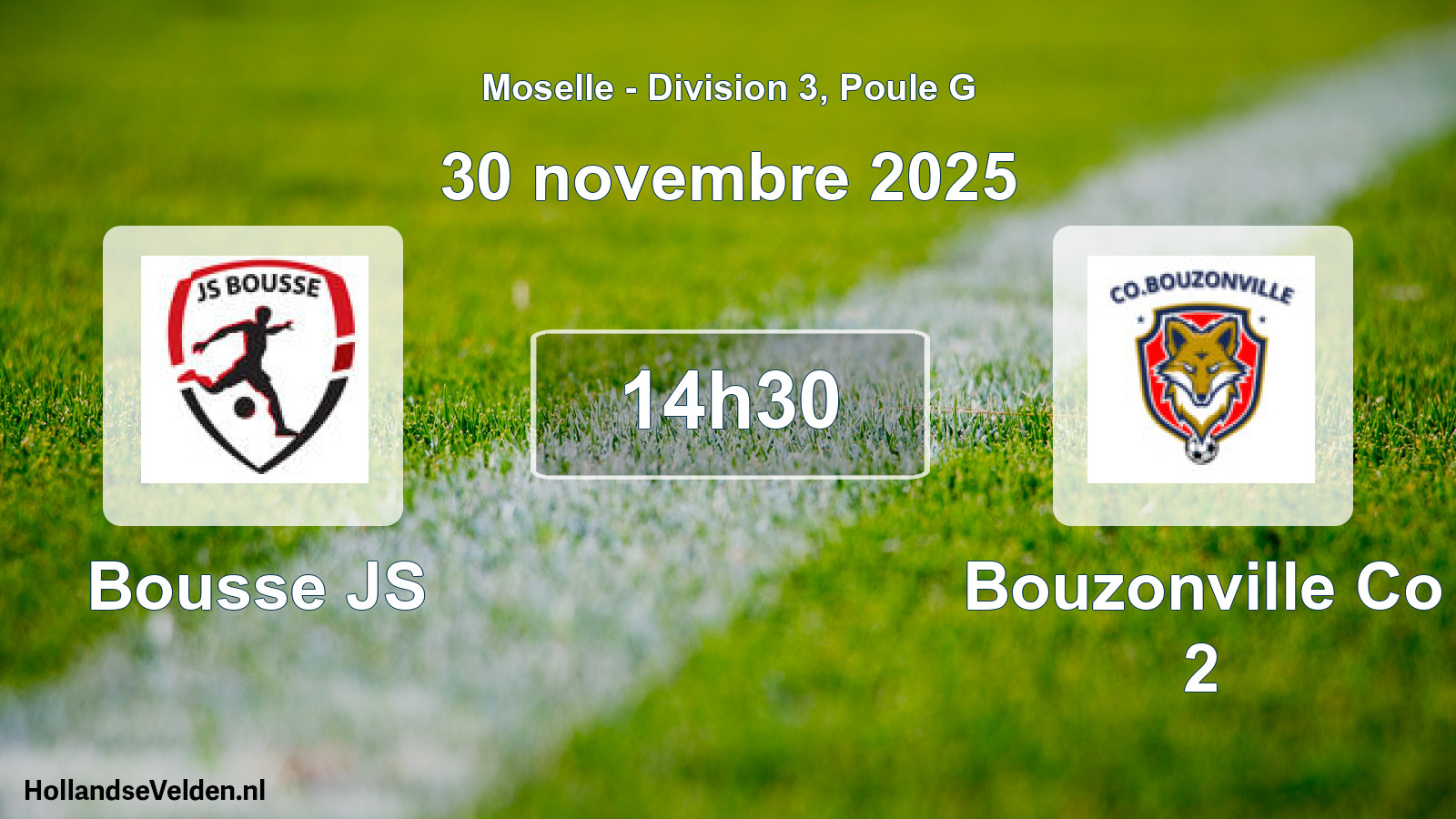 Match programmé: Bousse JS - Bouzonville Co 2 (30 novembre 2025)