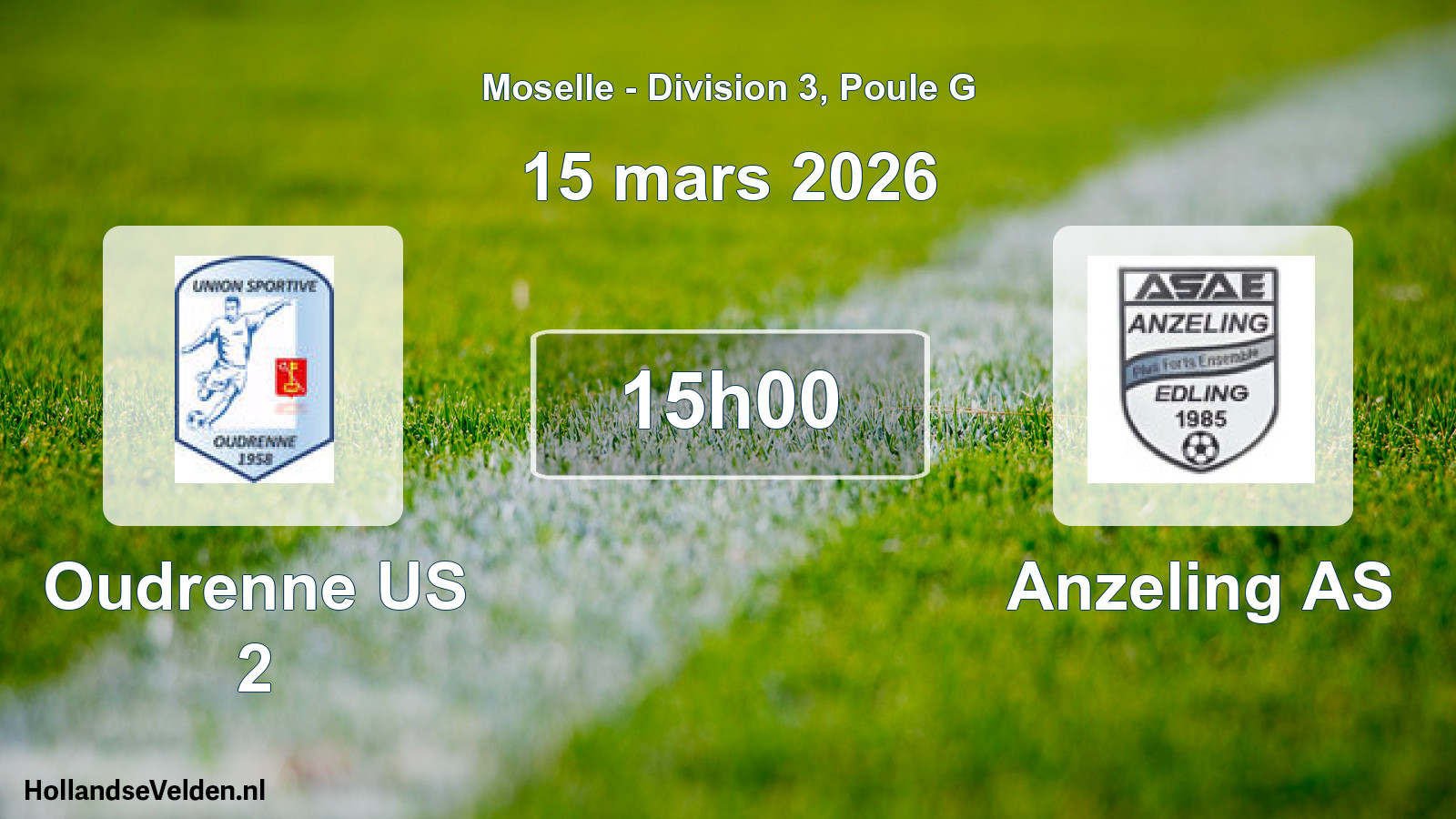 Scheduled Match: Oudrenne US 2 - Anzeling AS (15 March 2026)
