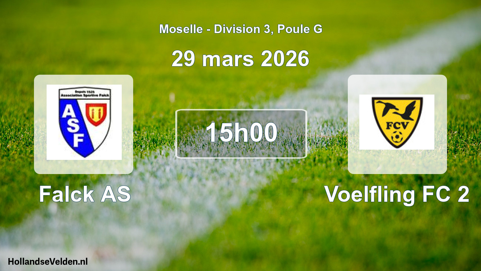 Match programmé: Falck AS - Voelfling FC 2 (29 mars 2026)