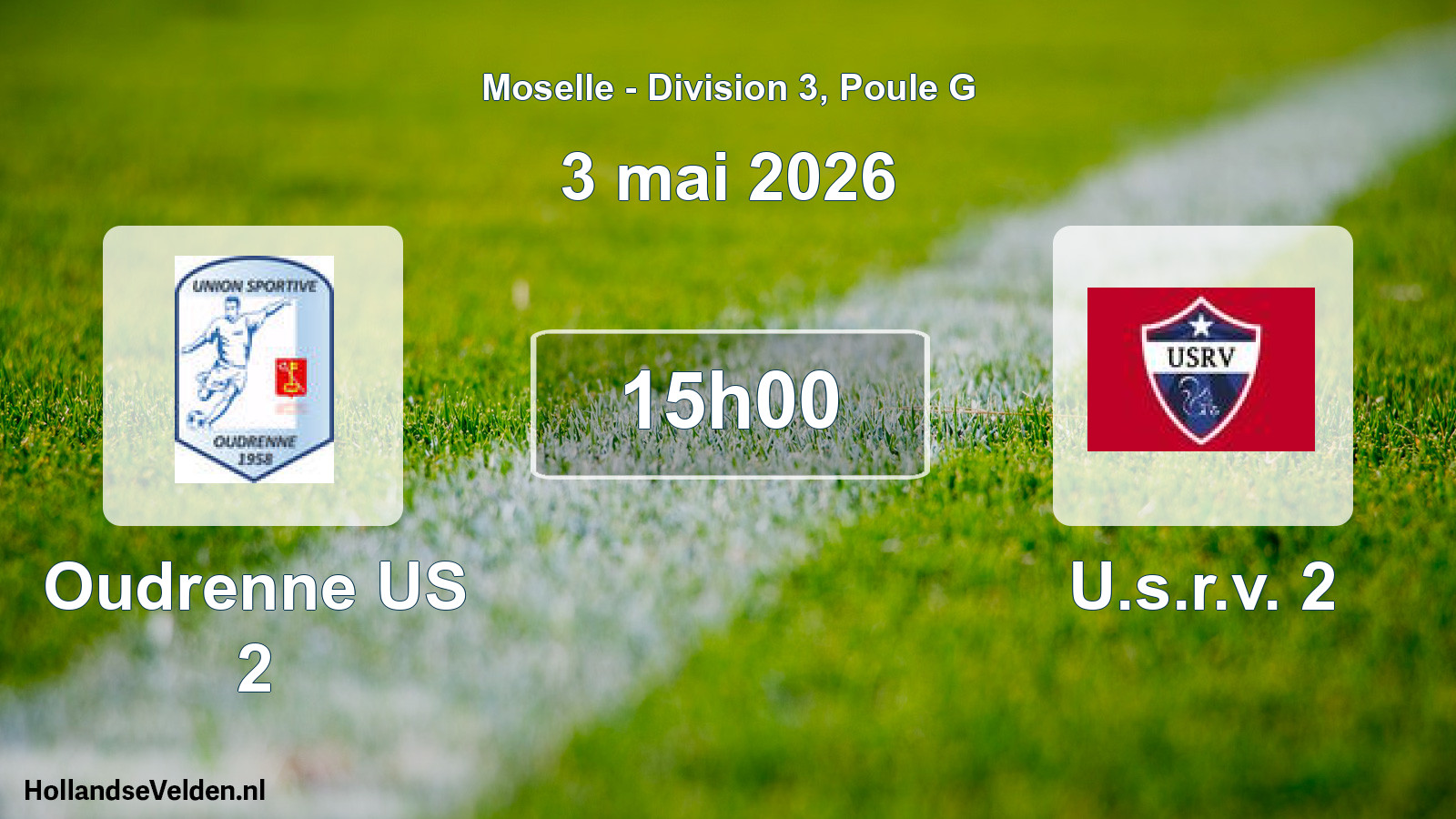 Match programmé: Oudrenne US 2 - U.s.r.v. 2 (3 mai 2026)