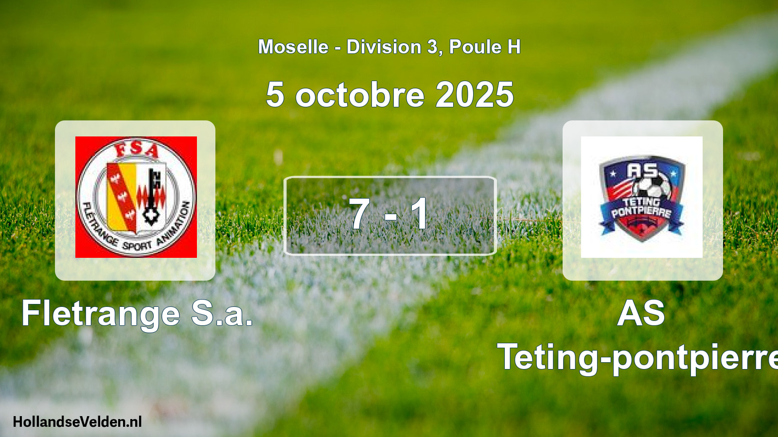 Gespeelde wedstrijd: Fletrange S.a. - AS Teting-pontpierre 7 - 1 (5 oktober 2025)