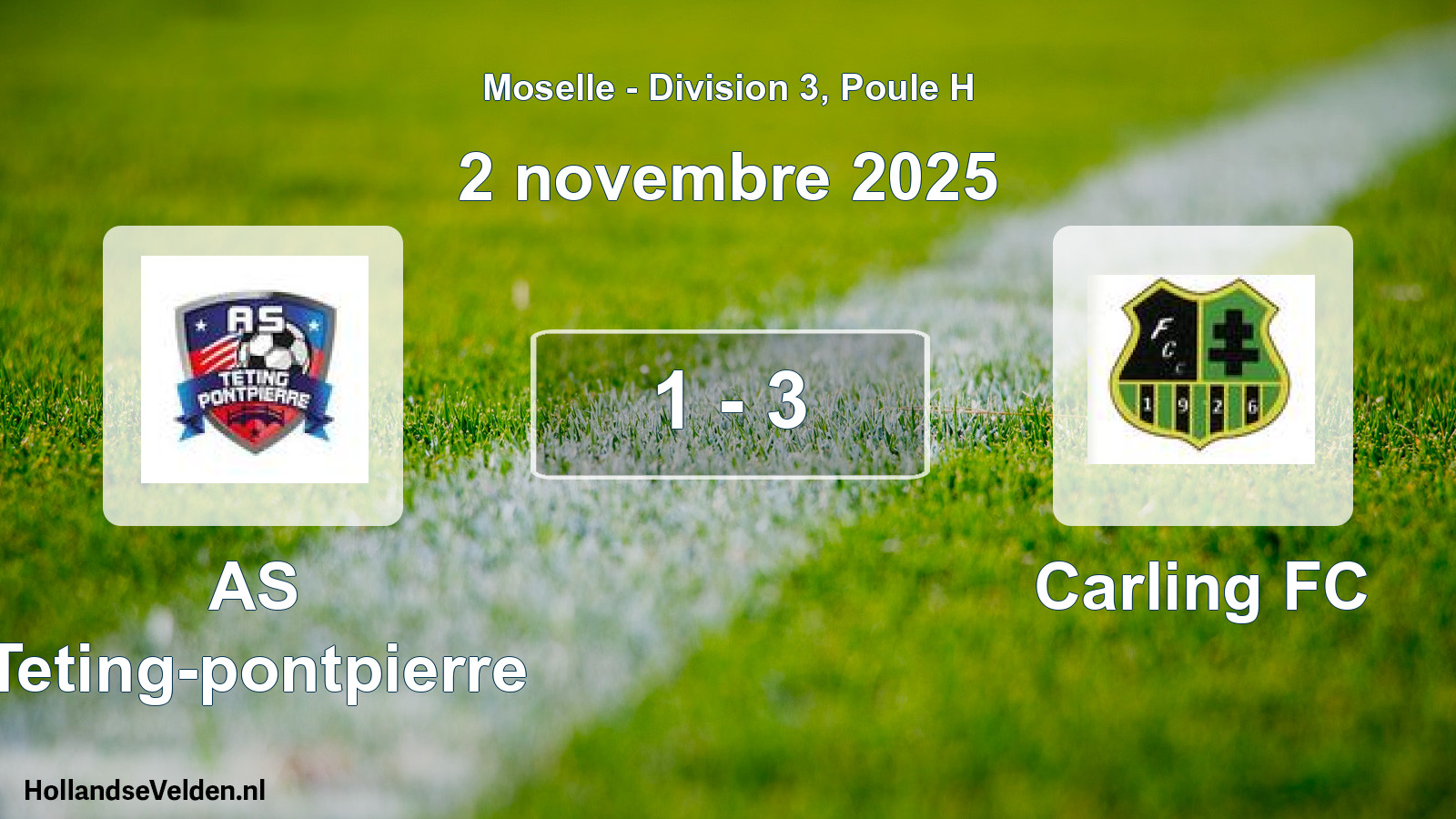 Gespeelde wedstrijd: AS Teting-pontpierre - Carling FC 1 - 3 (2 november 2025)