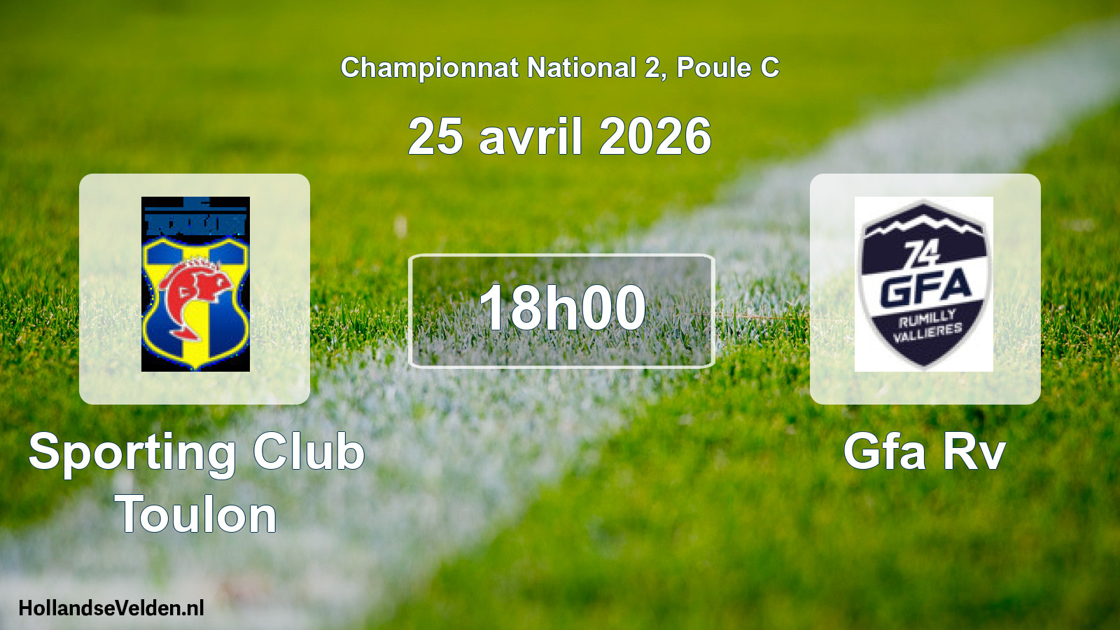 Scheduled Match: Sporting Club Toulon - Gfa Rv (25 April 2026)