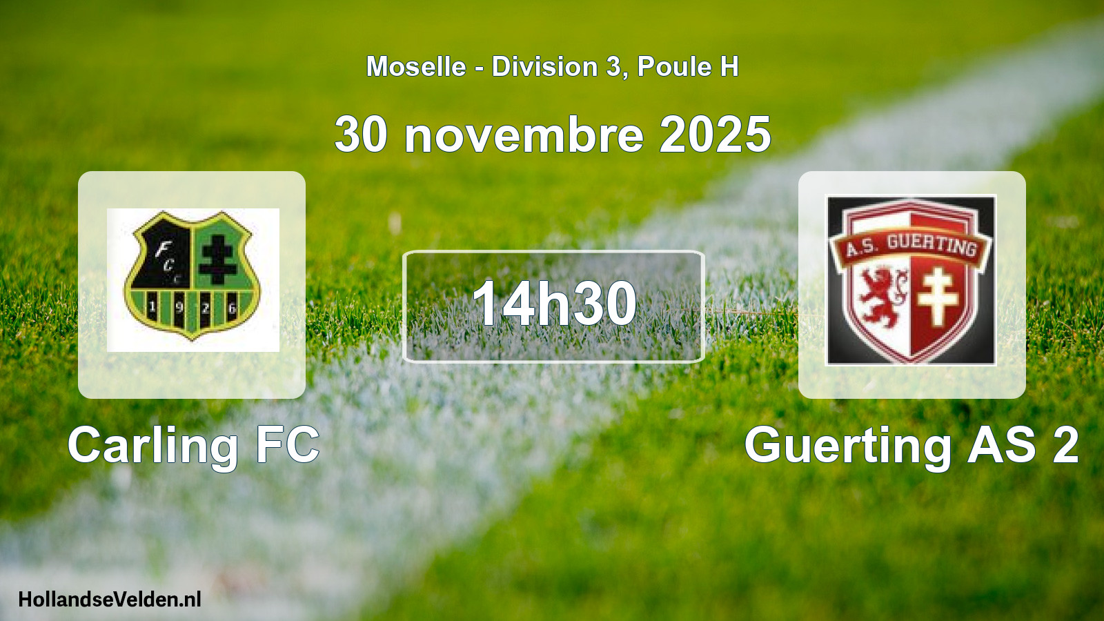 Match programmé: Carling FC - Guerting AS 2 (30 novembre 2025)