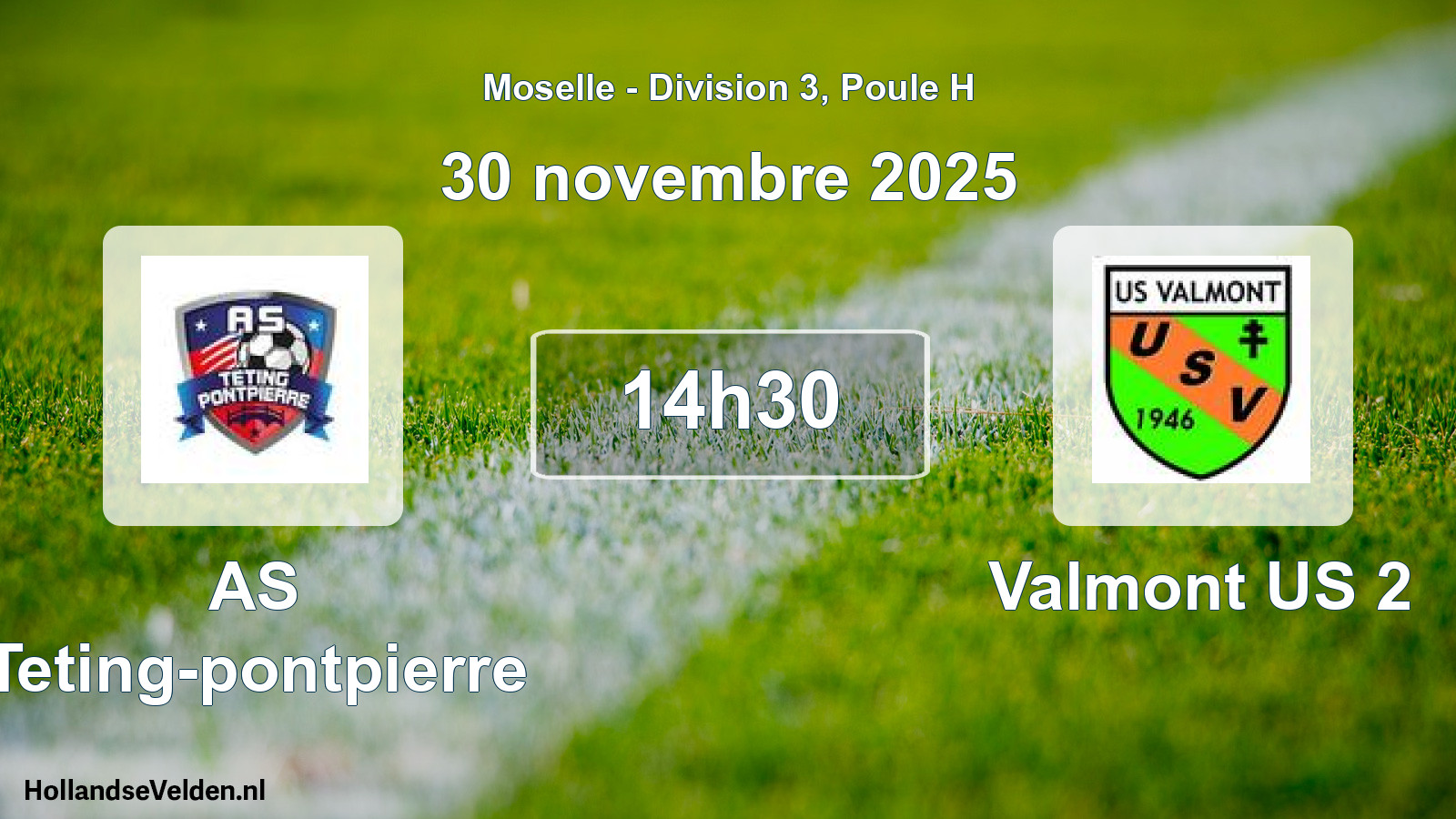 Match programmé: AS Teting-pontpierre - Valmont US 2 (30 novembre 2025)