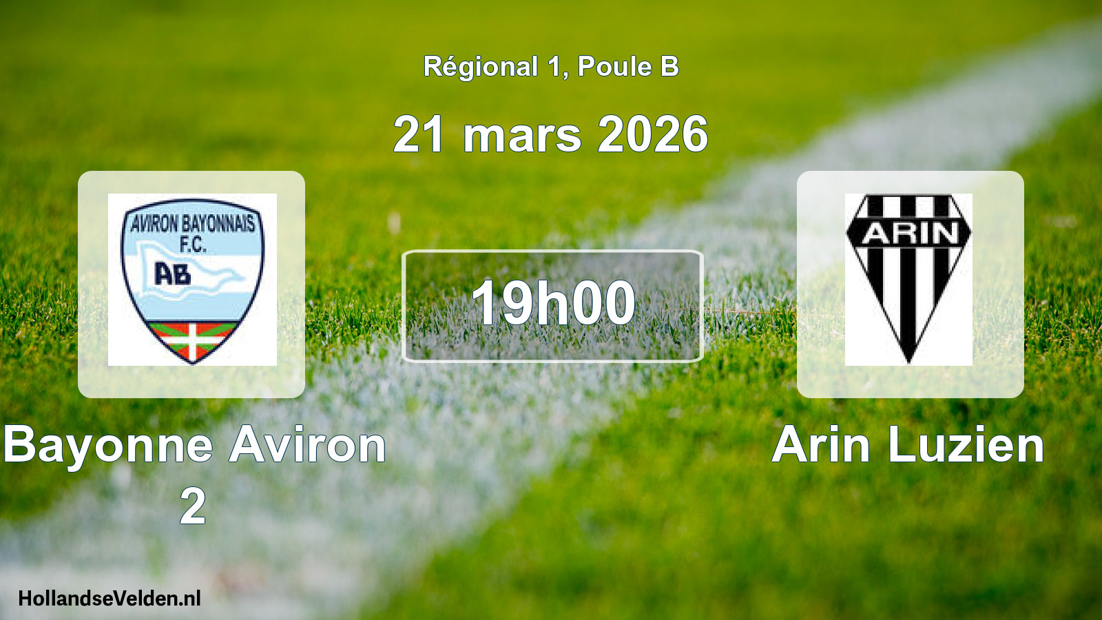Geplande wedstrijd: Bayonne Aviron 2 - Arin Luzien (21 mars 2026)