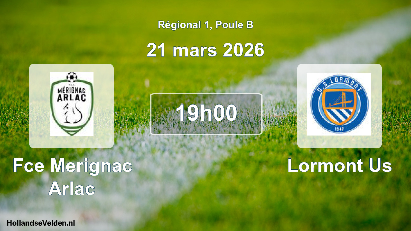 Geplande wedstrijd: Fce Merignac Arlac - Lormont Us (21 mars 2026)
