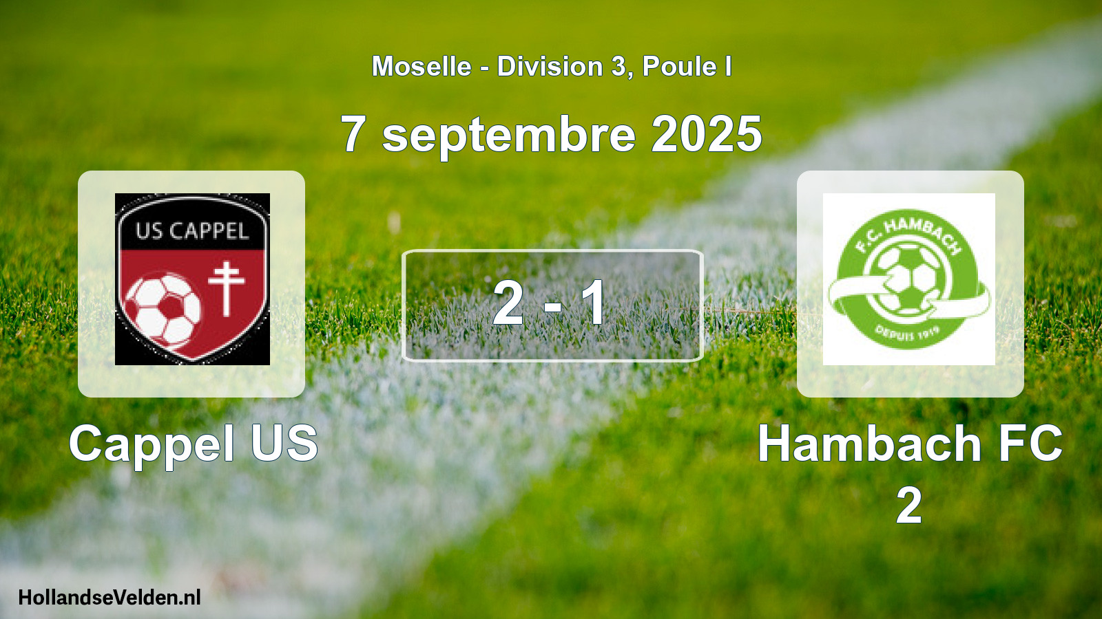 Match joué: Cappel US - Hambach FC 2 2 - 1 (7 septembre 2025)